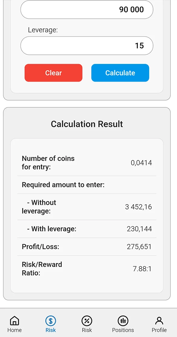 Crypto Trader's Calculator — Preview 3