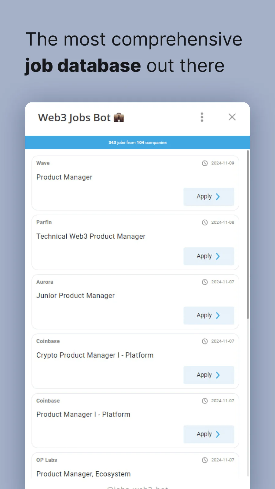 Web3 Jobs Bot 💼 — Preview 1