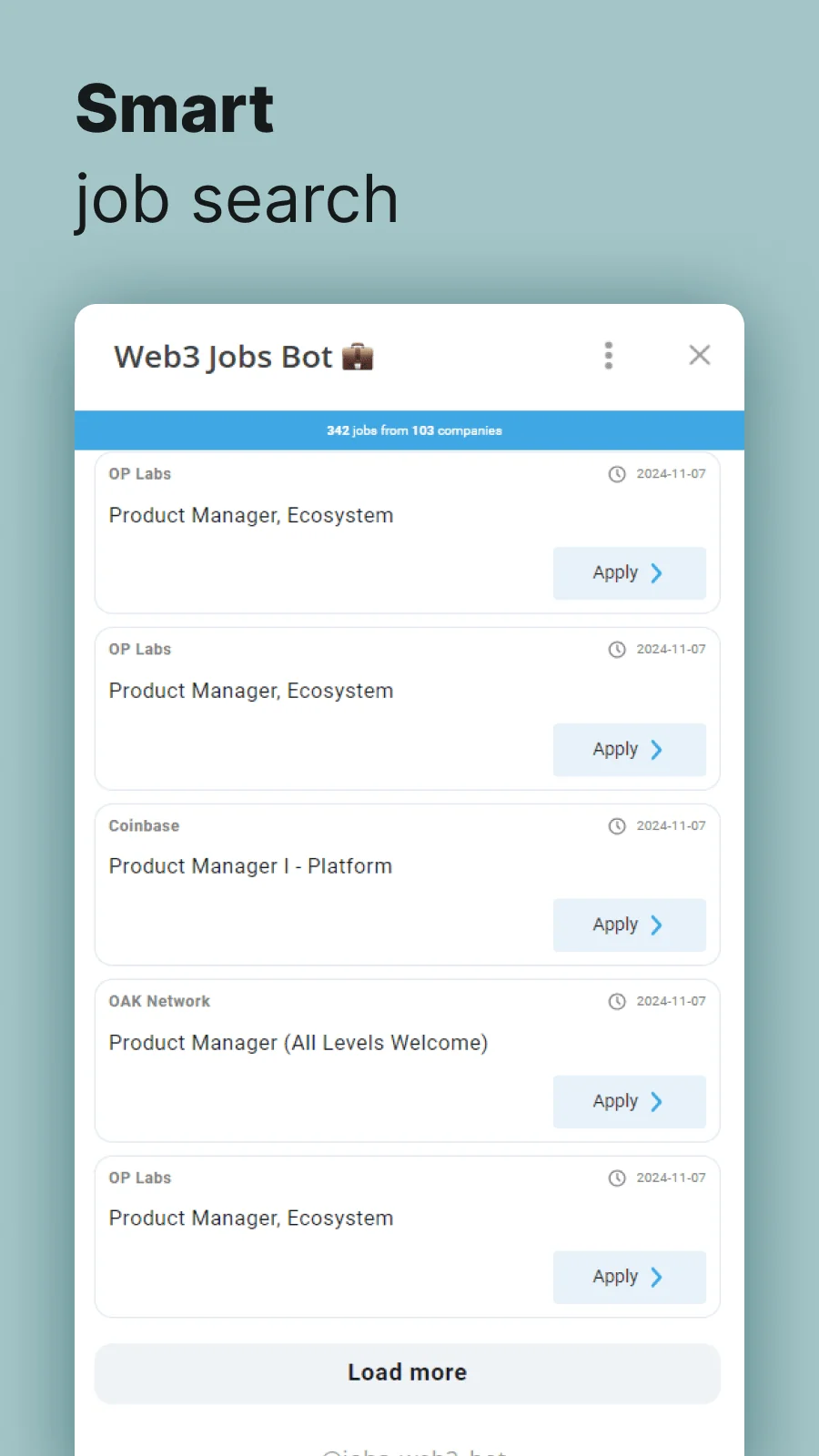 Web3 Jobs Bot 💼 — Preview 2
