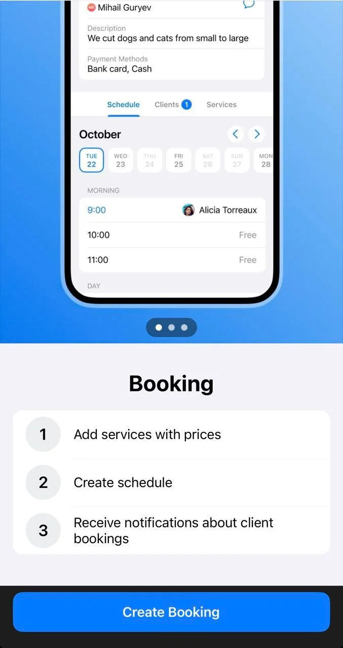 InOne: Online booking on Telegram — पूर्वावलोकन 1