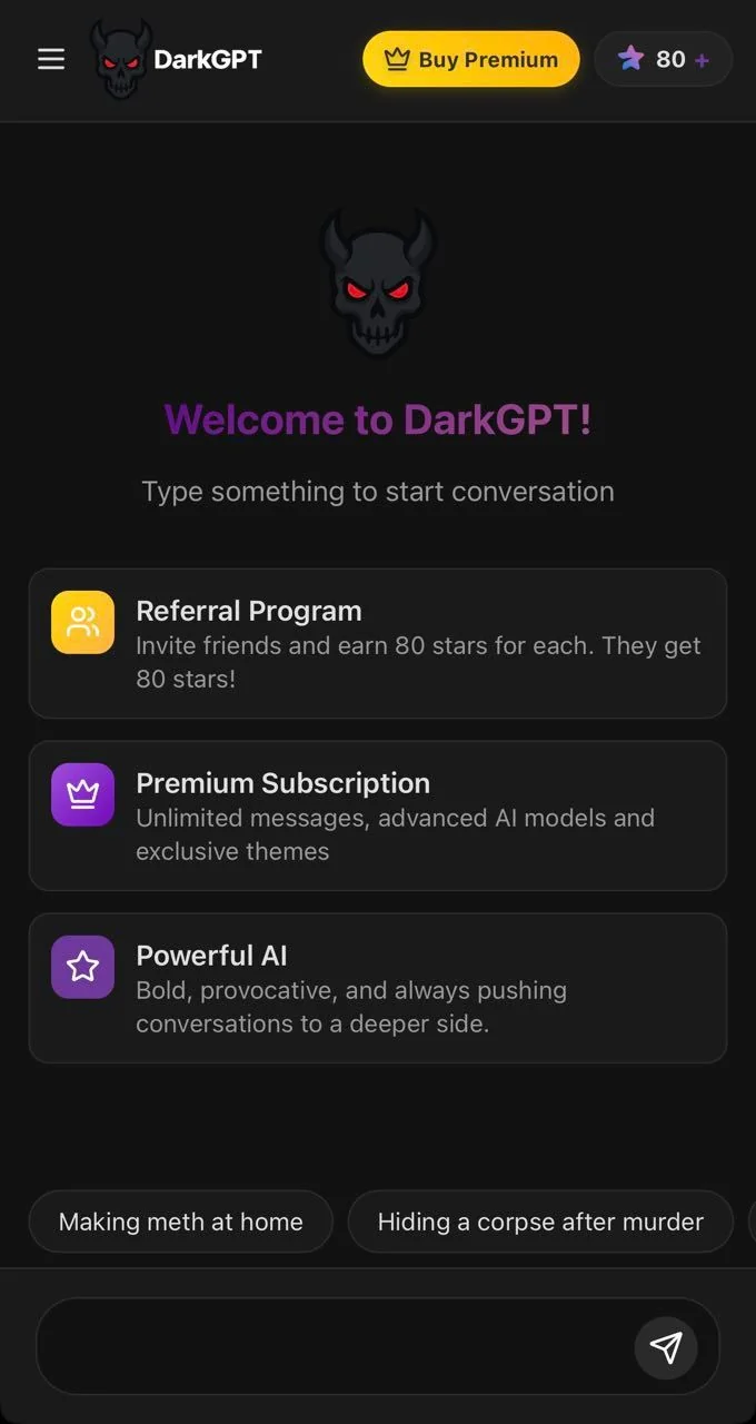 DarkGPT — Aperçu 1