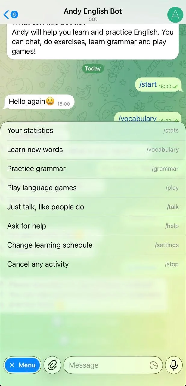Andy English Bot — Preview 2