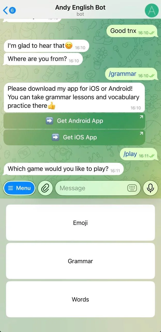 Andy English Bot — Preview 4