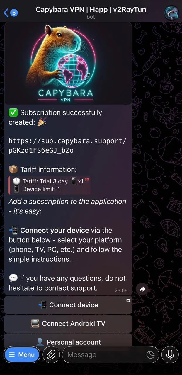 Capybara VPN | Happ | v2RayTun — पूर्वावलोकन 3