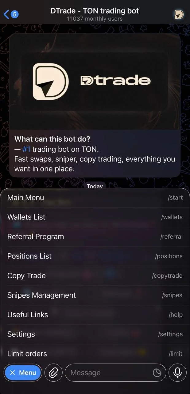 DTrade - TON trading bot — Pratinjau 3