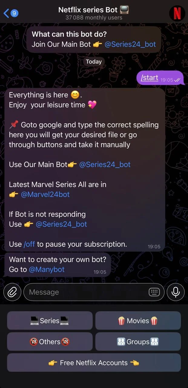 Netflix series Bot 📺 — Preview 1