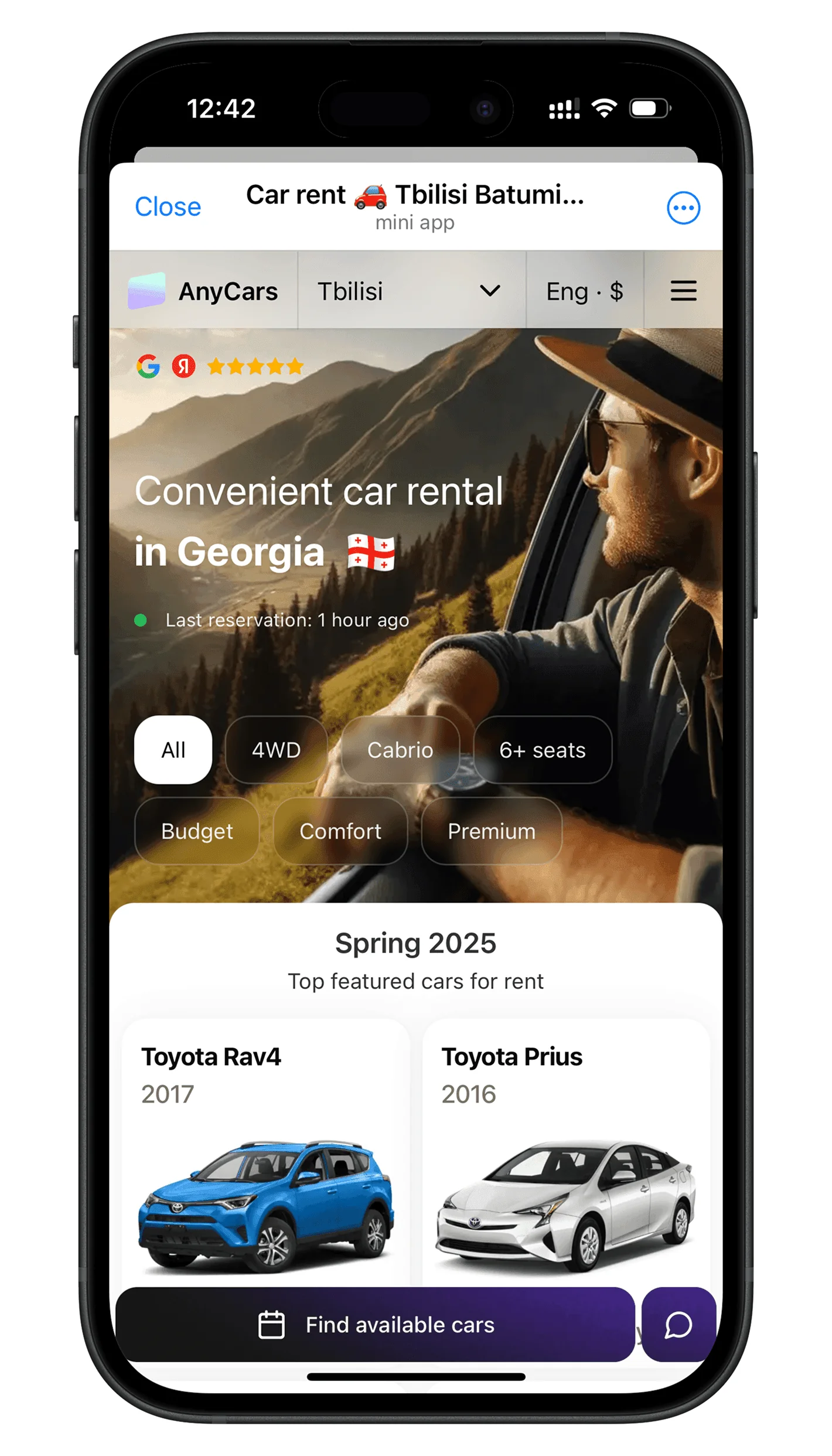 AnyCars - Car Rent 🚗 Tbilisi Batumi Kutaisi Georgia — Превью 3