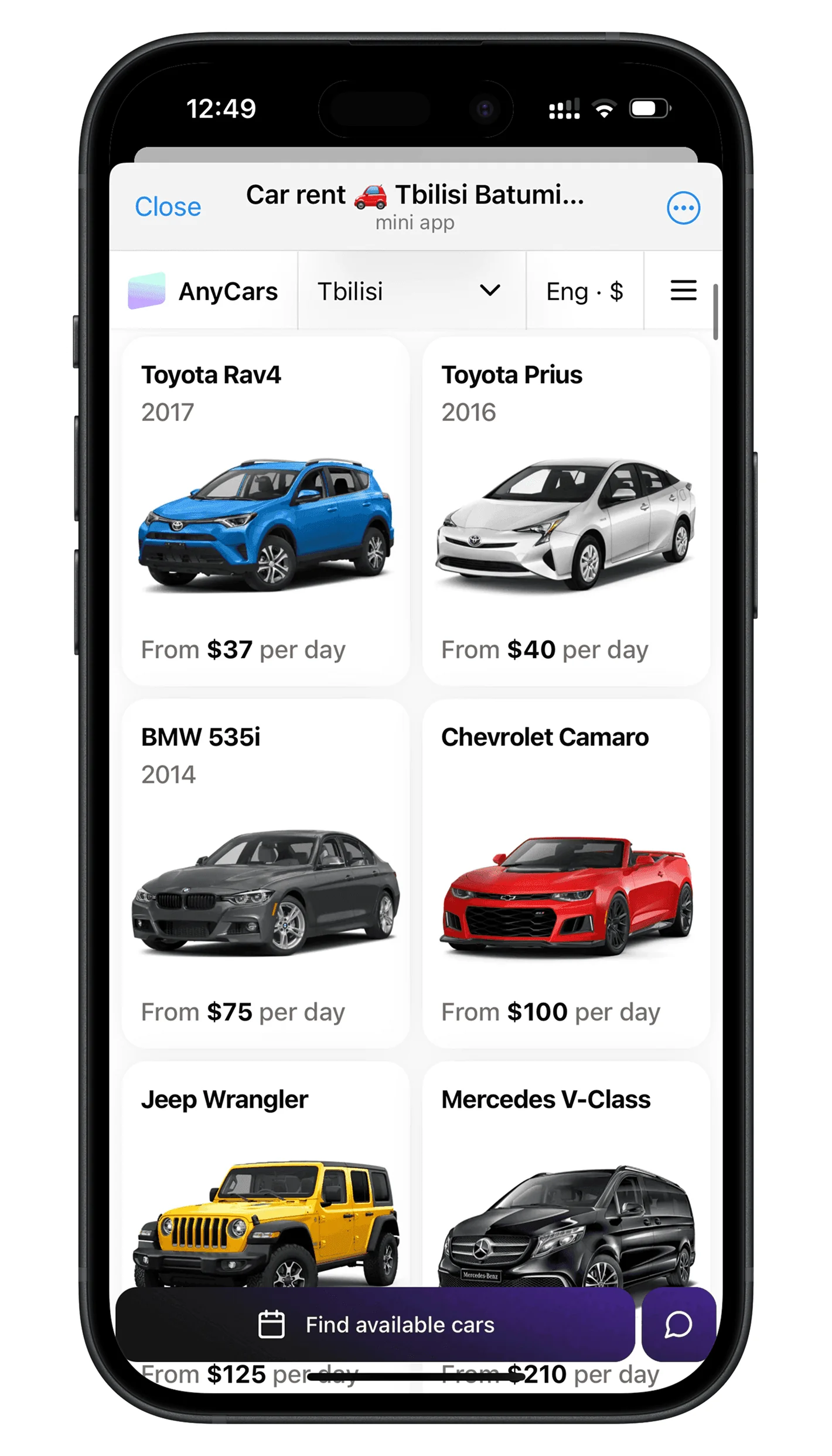AnyCars - Car Rent 🚗 Tbilisi Batumi Kutaisi Georgia — Превью 2