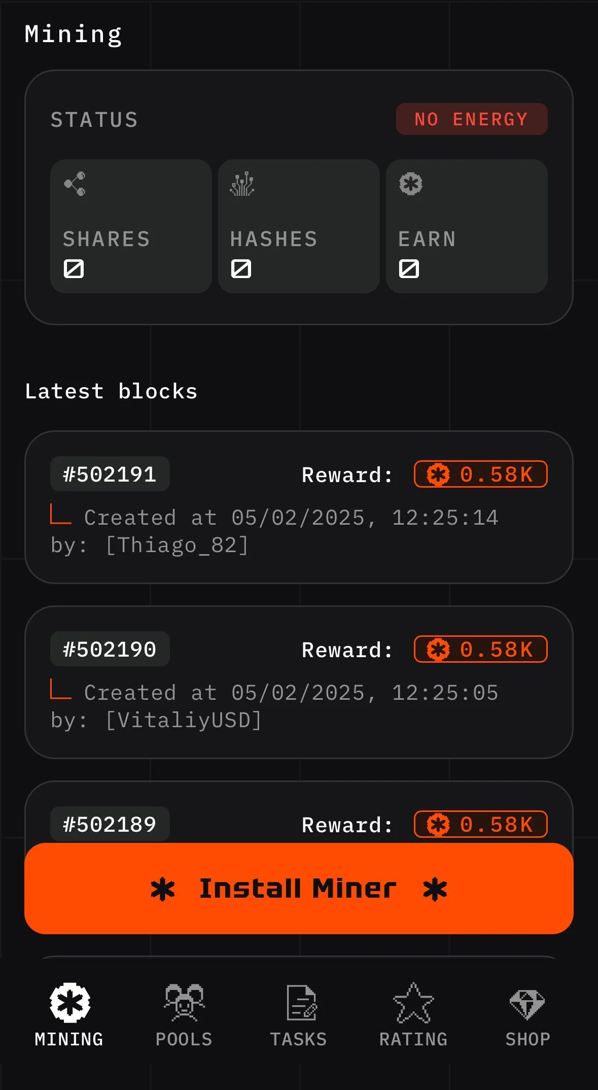 Miner*⛏️ — Preview 2