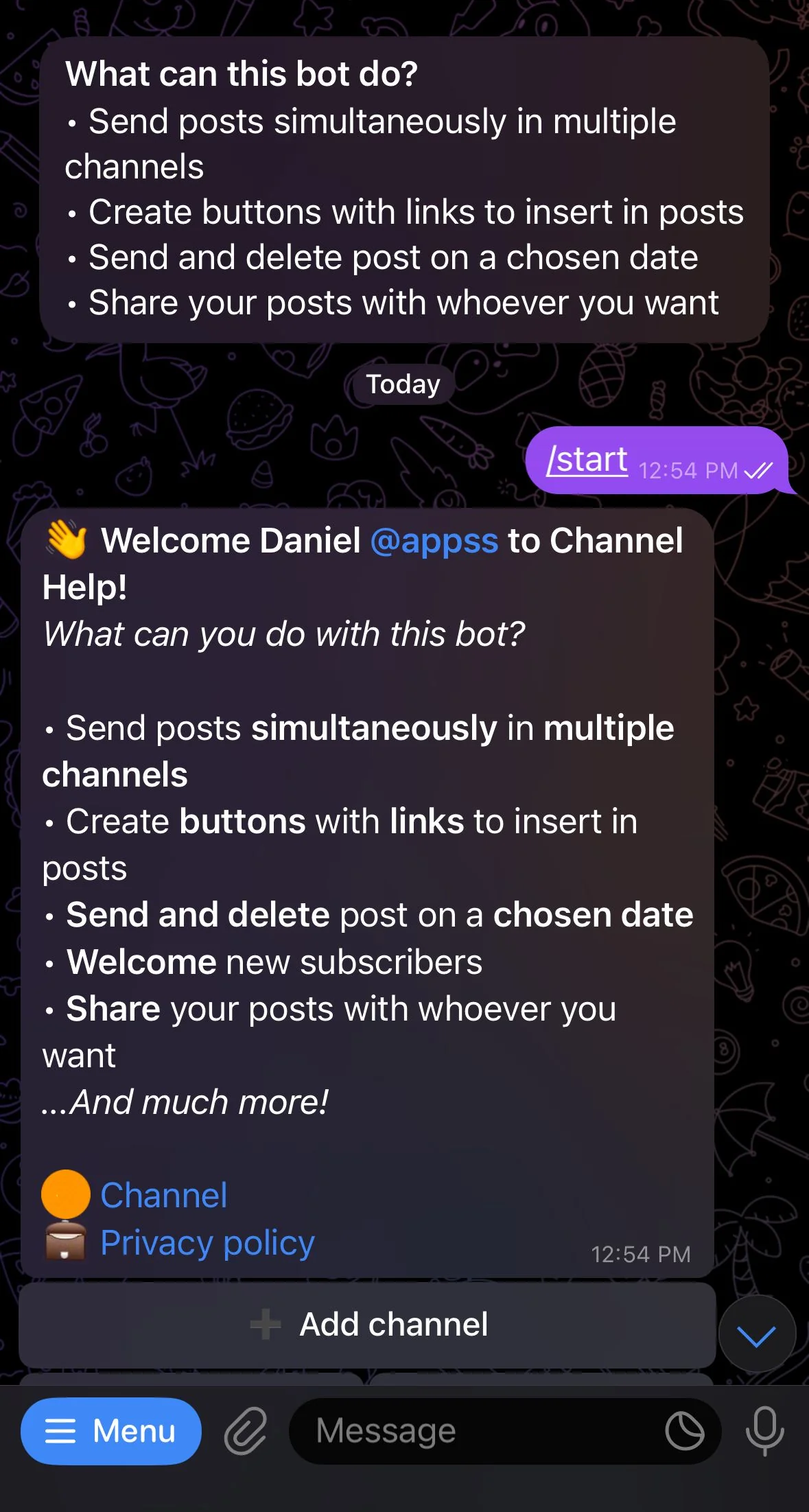 Channel Help — Pratinjau 1