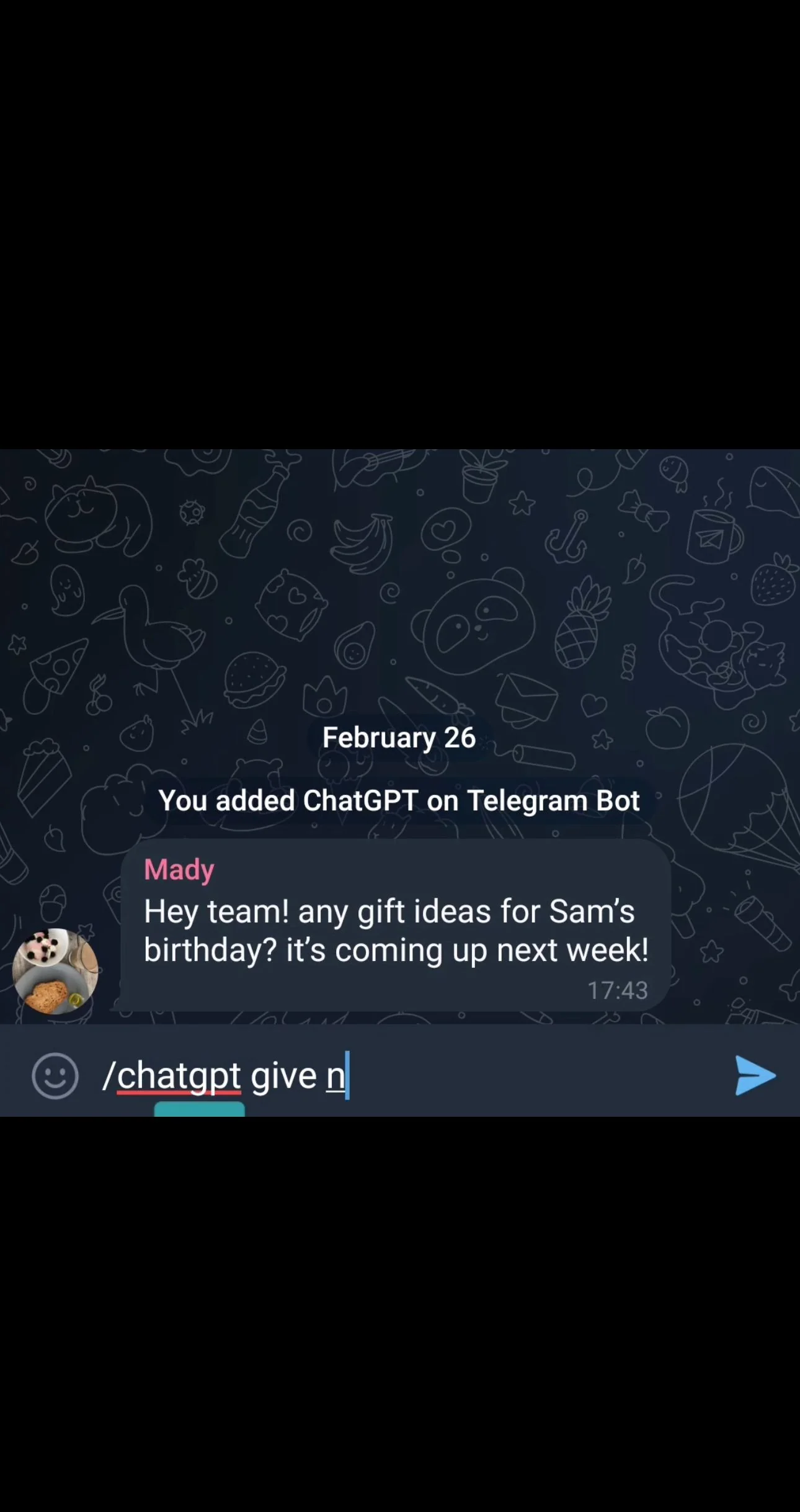 ChatGPT on Telegram Bot — Pratinjau 3