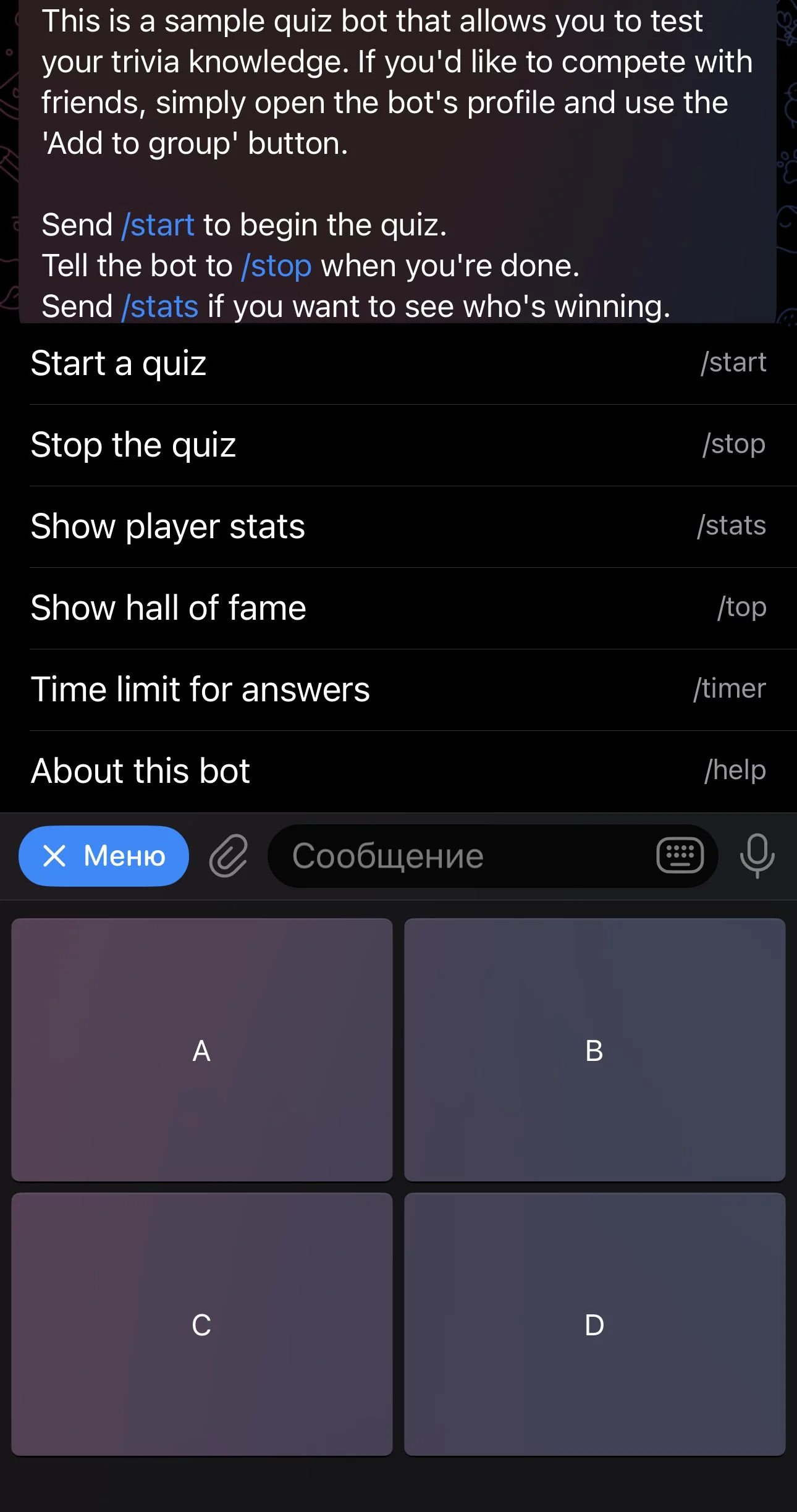 TriviaBot — Pratinjau 1