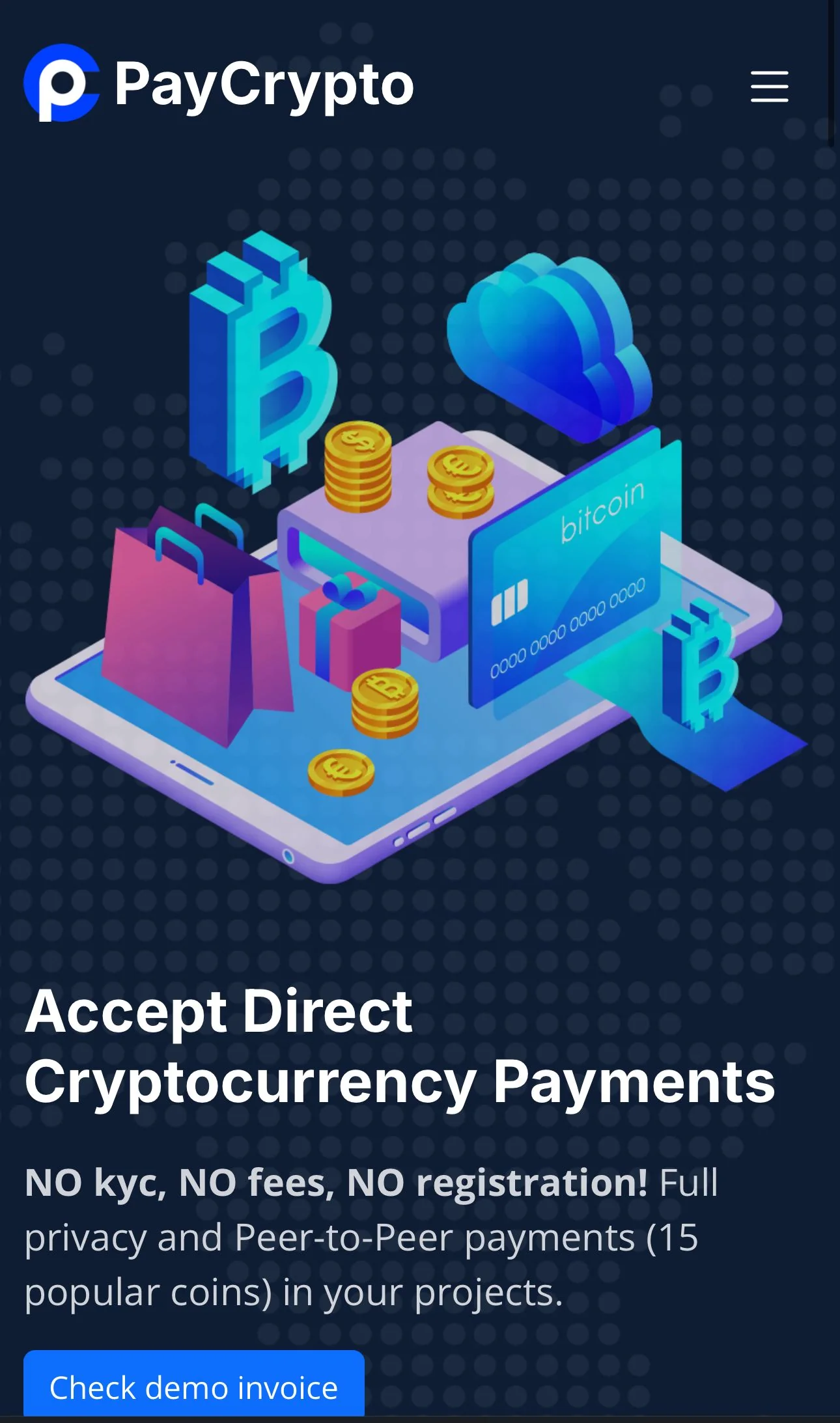 PayCrypto Telegram Shops — Preview 1