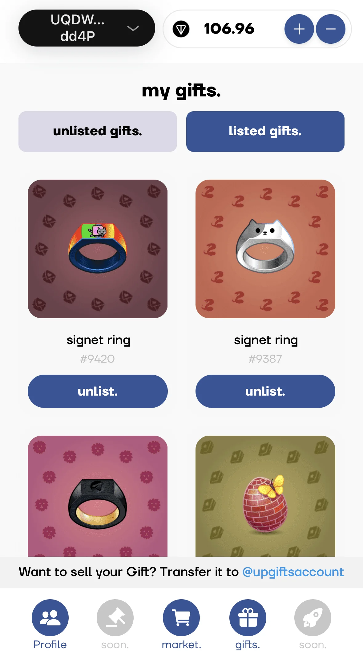 upgifts market. β Preview 1