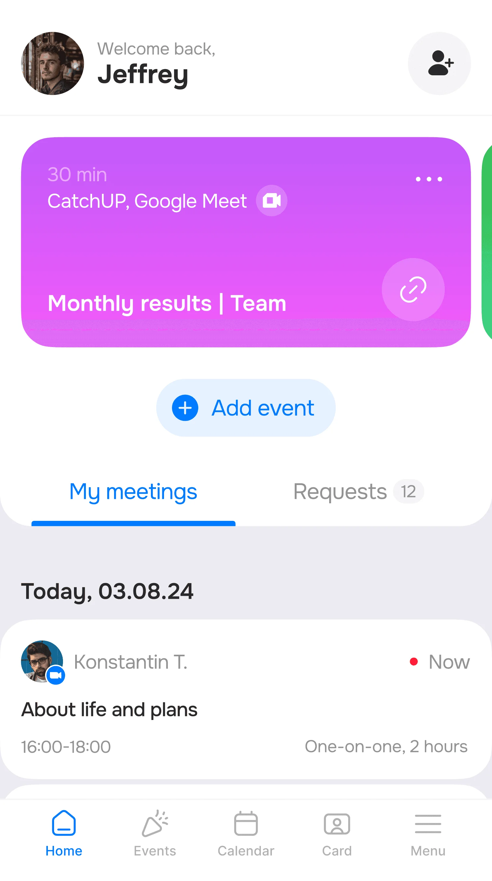 CatchUp. Smart Calendar — Preview 1