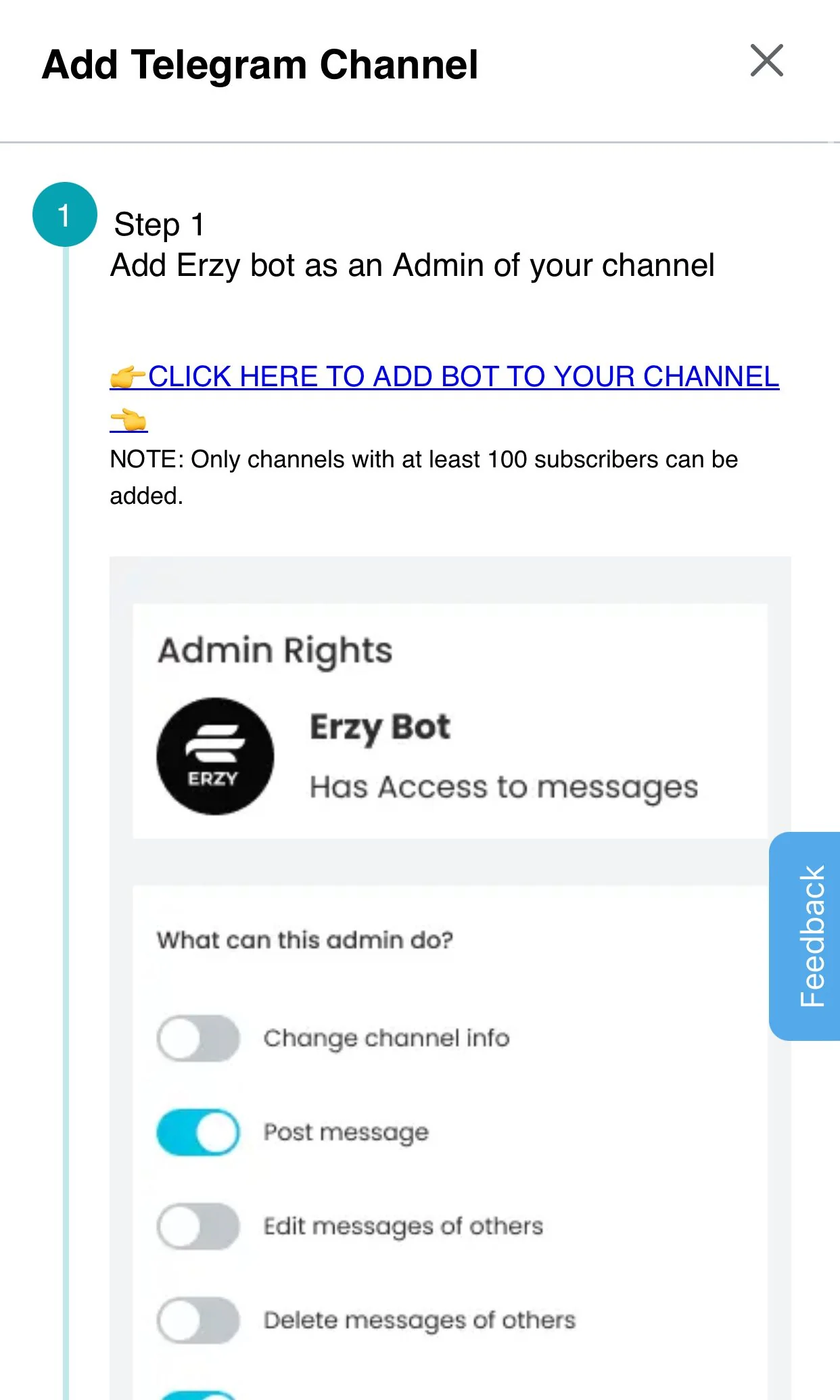 Erzy Cross Promotion Bot — Pratinjau 2