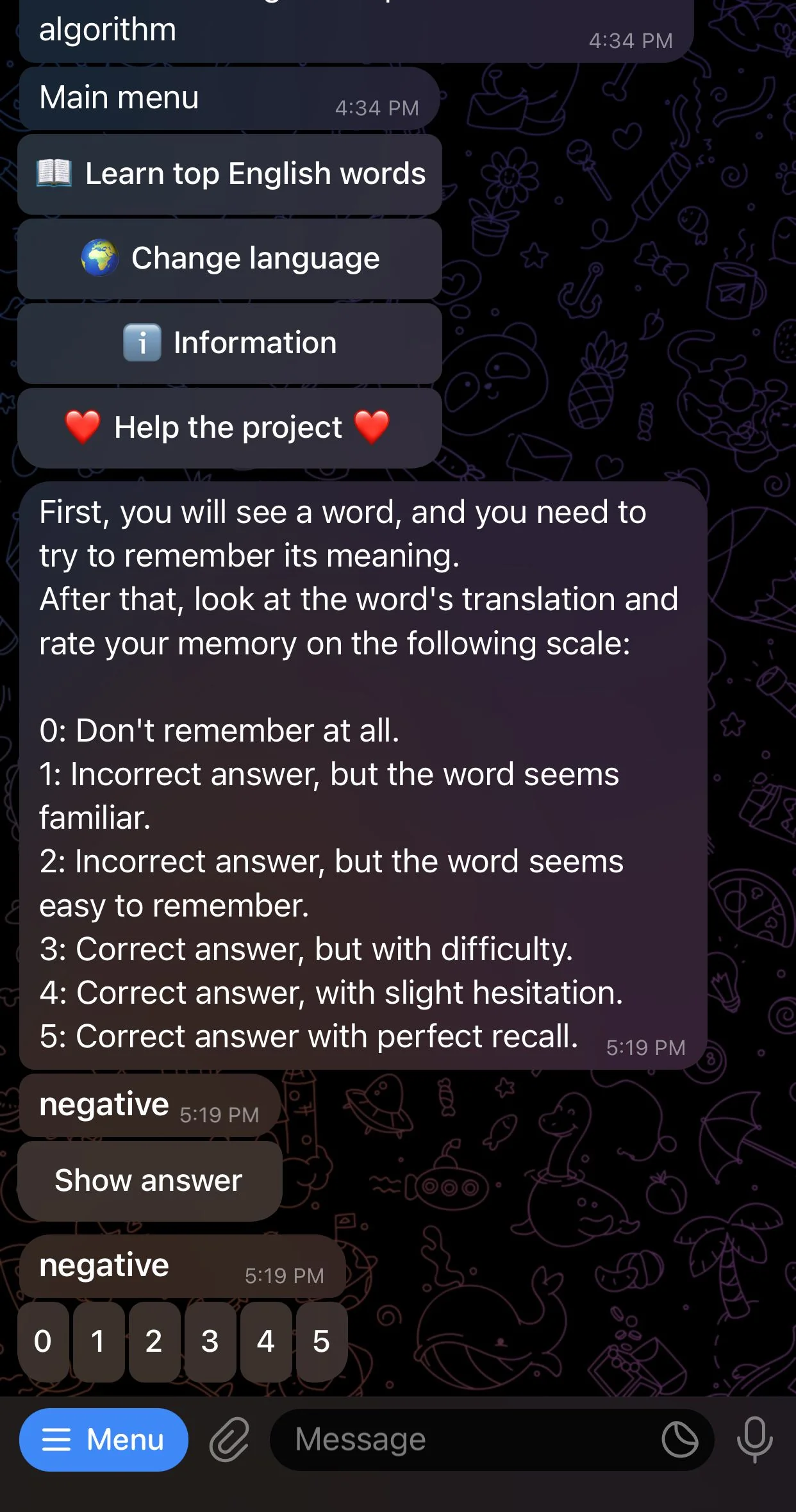 Learn English Bot — Перегляд 2