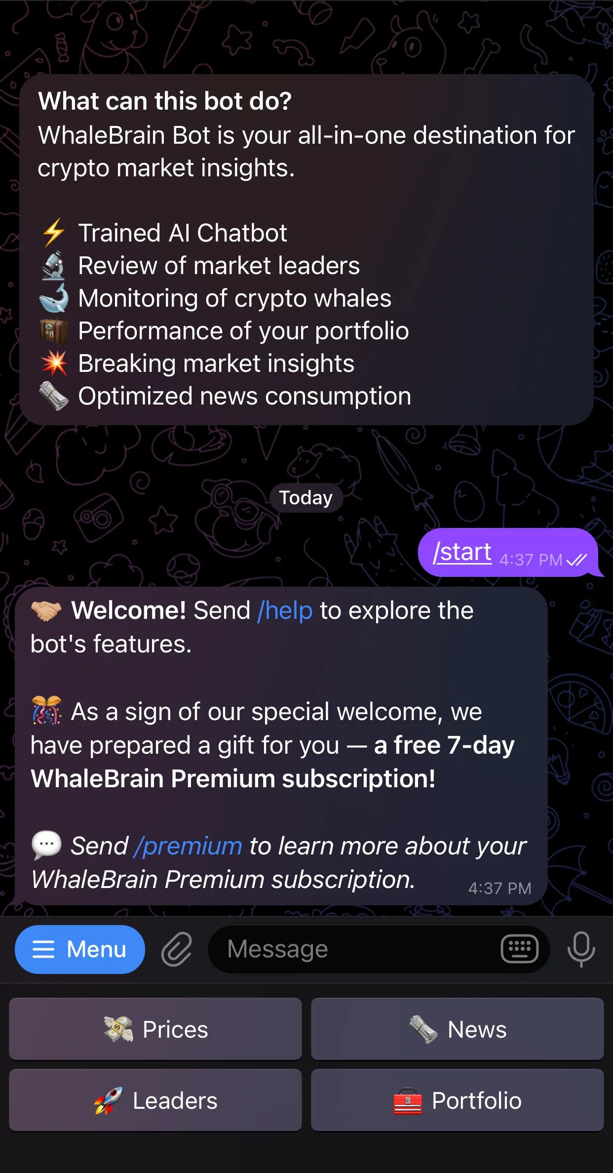 WhaleBrain Bot — पूर्वावलोकन 1