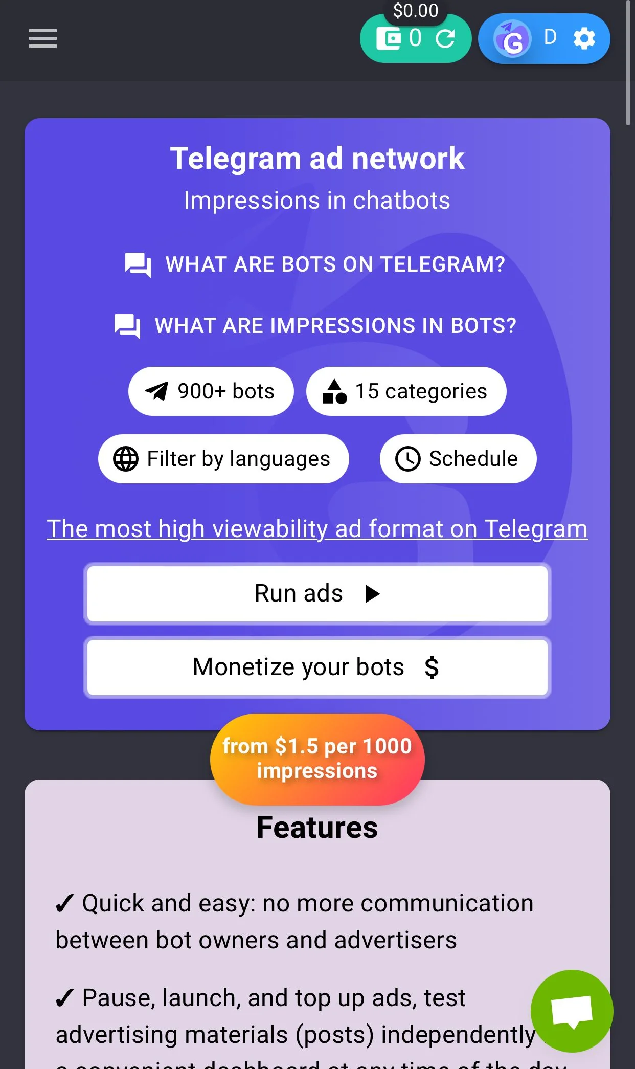 GramAds: community-driven Telegram Ad Network — Превью 1