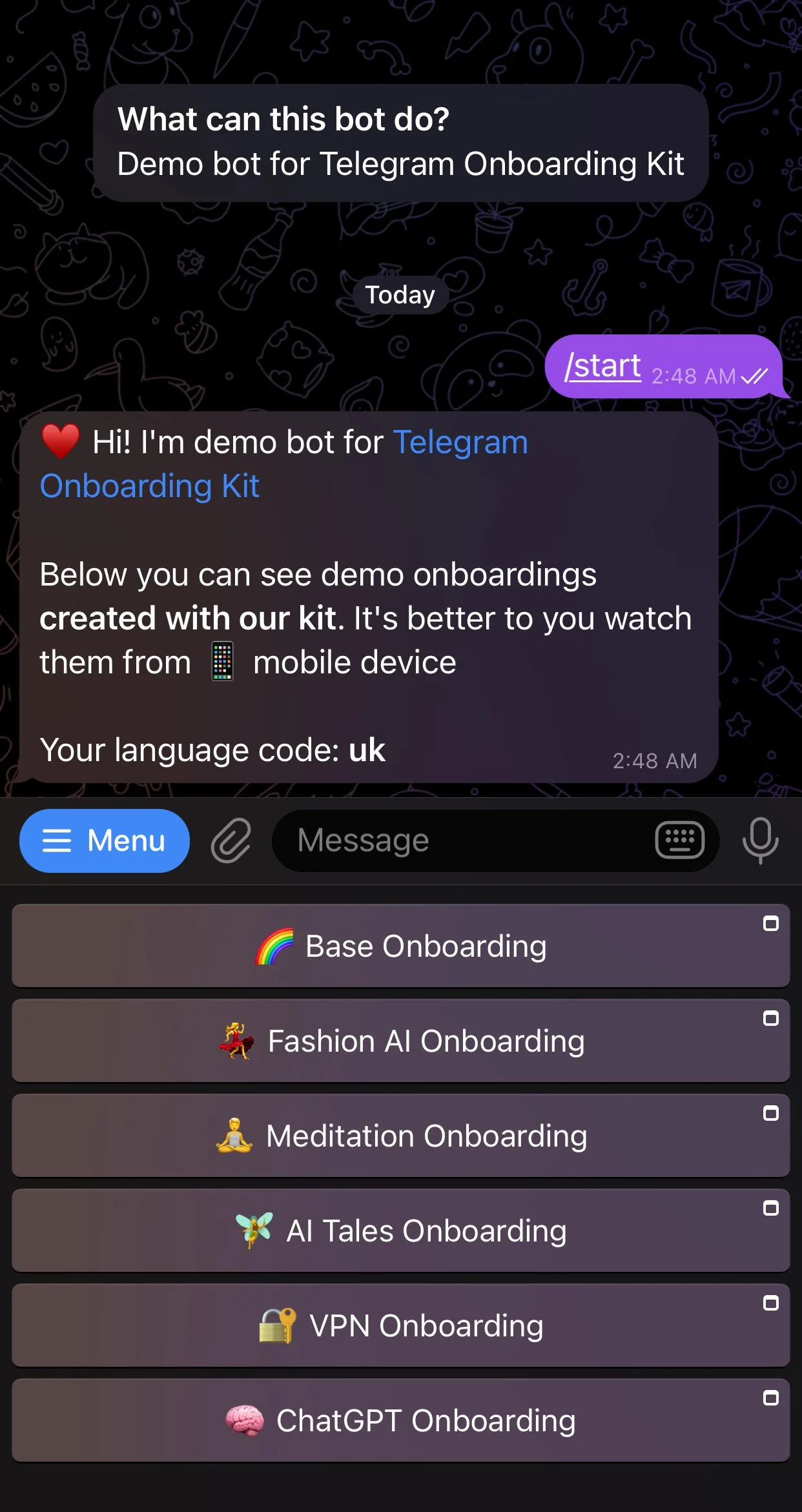Telegram Onboarding Kit — Превью 1