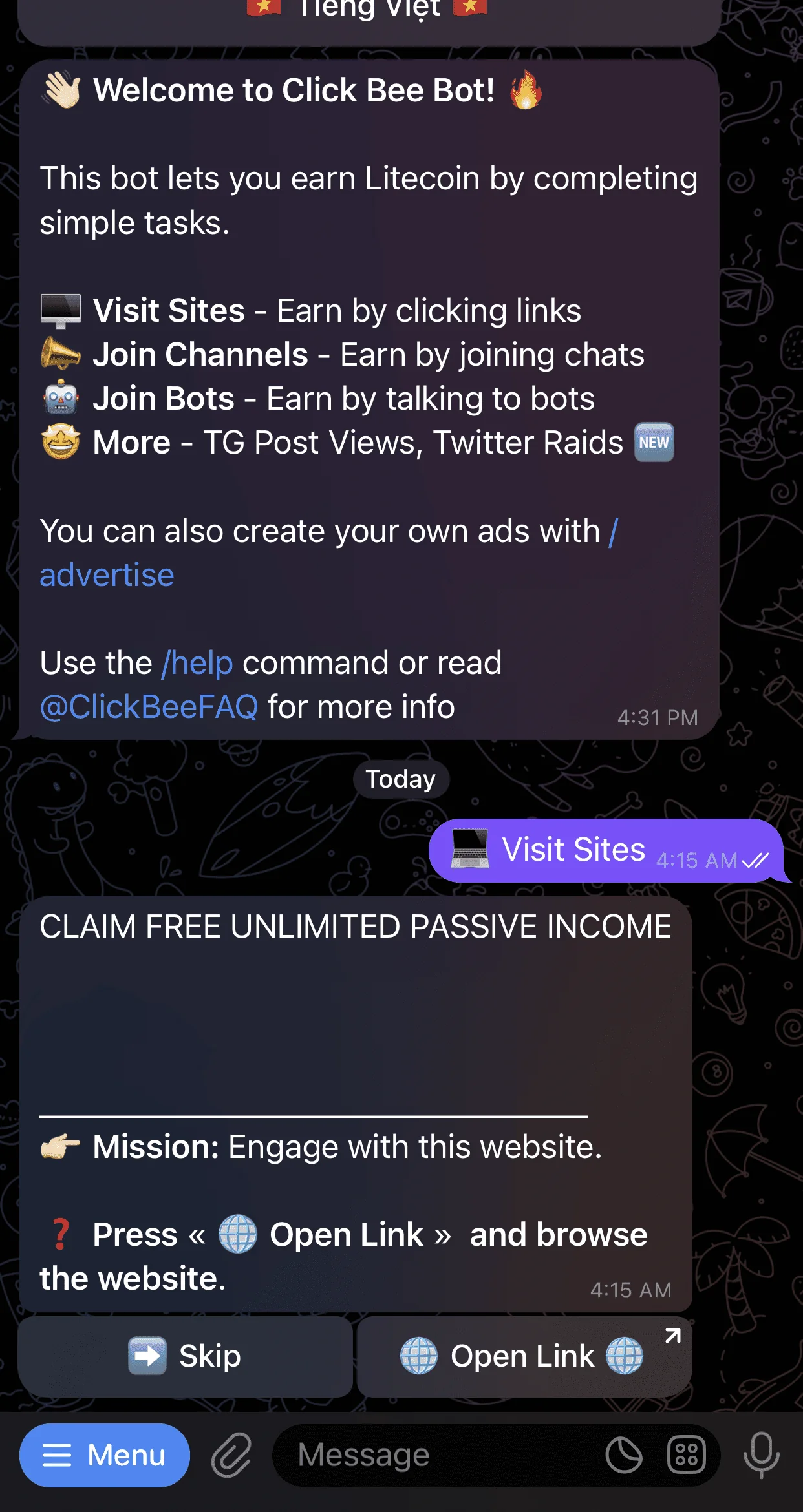 🐝 ClickBee LTC Bot — Preview 1