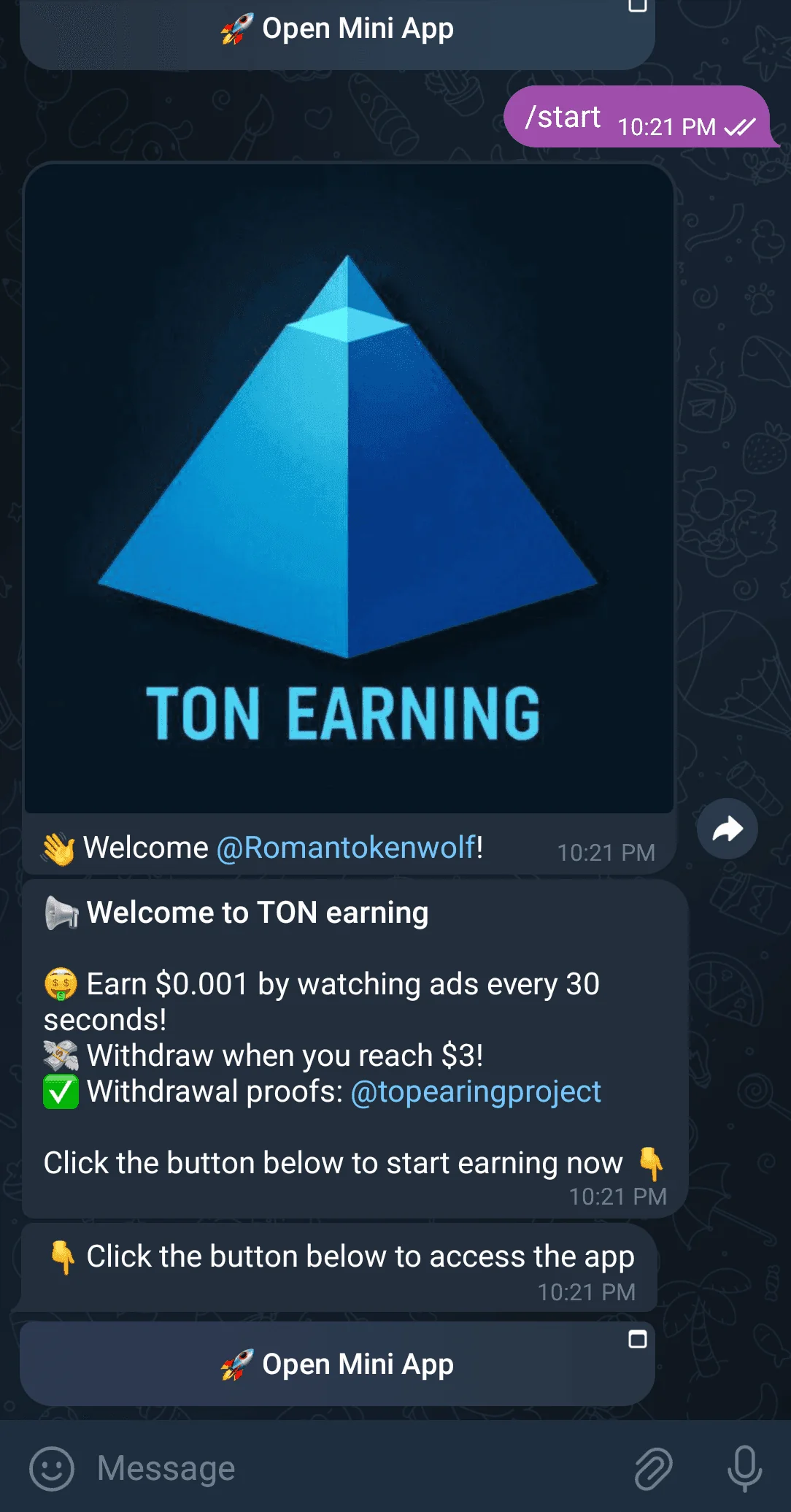 TON EARNING  — Preview 1