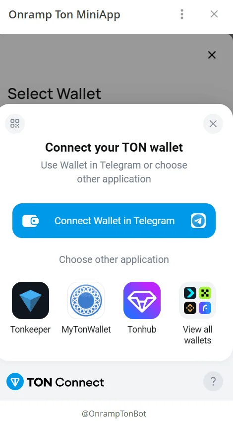Onramp Ton MiniApp — Pratinjau 4