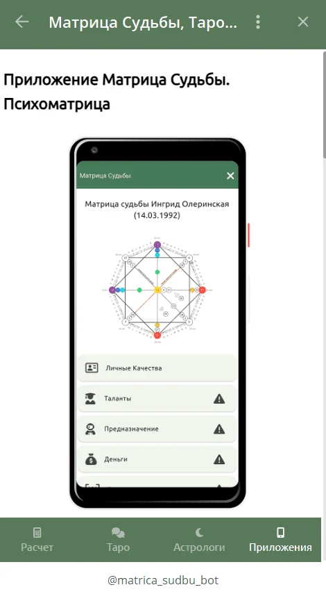 Matrix of Destiny, Tarot, Natal chart — Preview 4