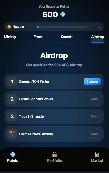 Snapster trading app — Preview 1