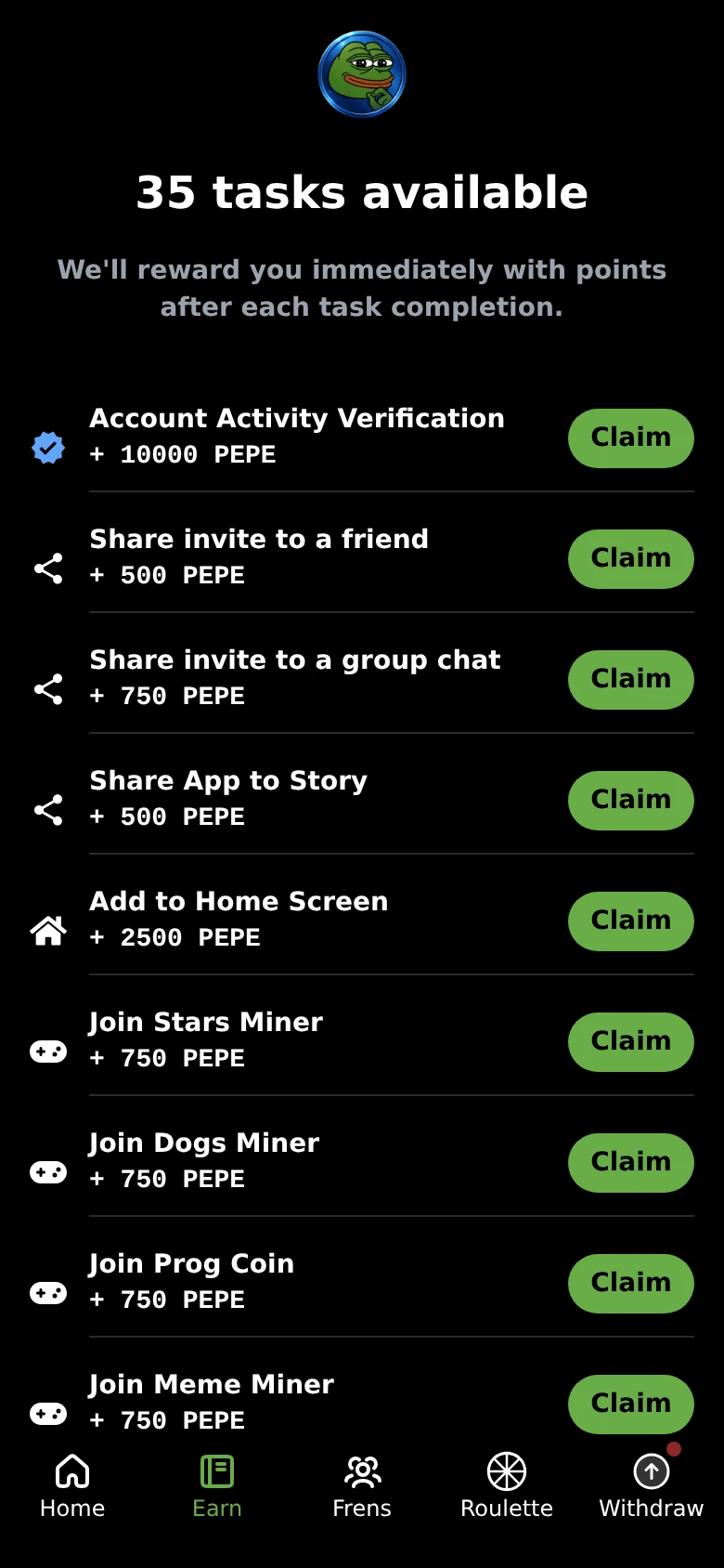 $PEPE Miner 🐸 — पूर्वावलोकन 2