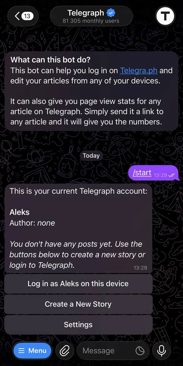 Telegraph — Pratinjau 1