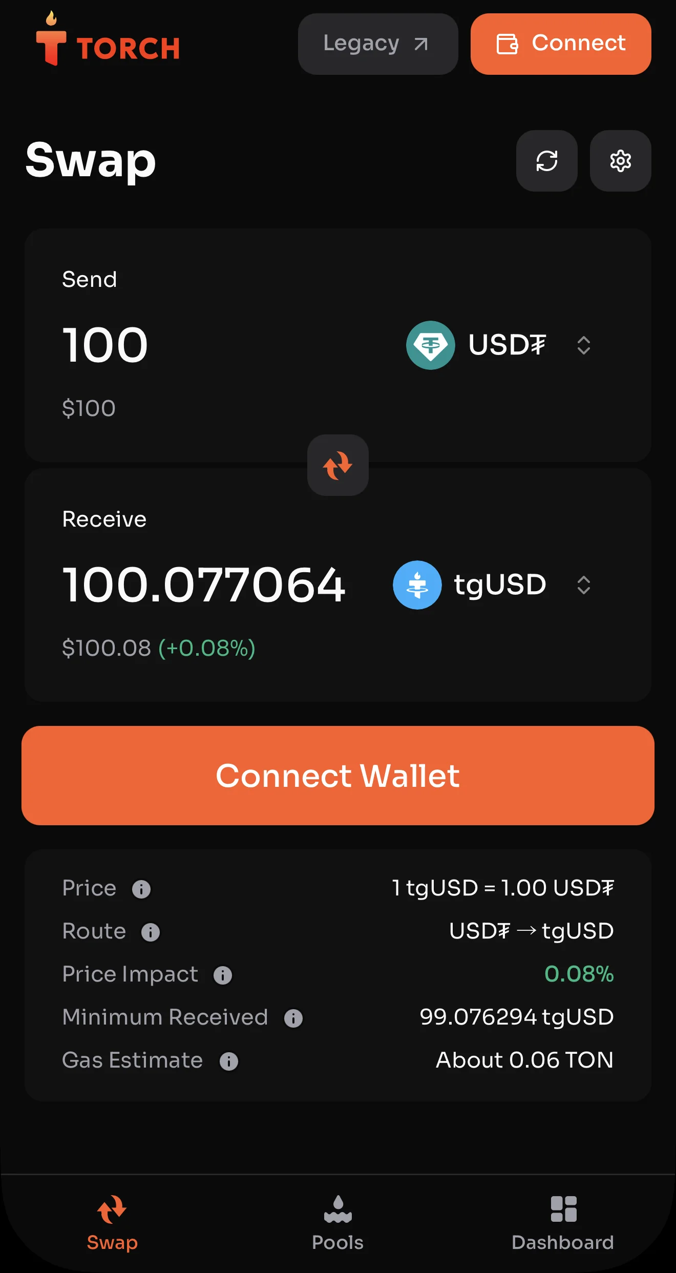 Torch DEX — Aperçu 1