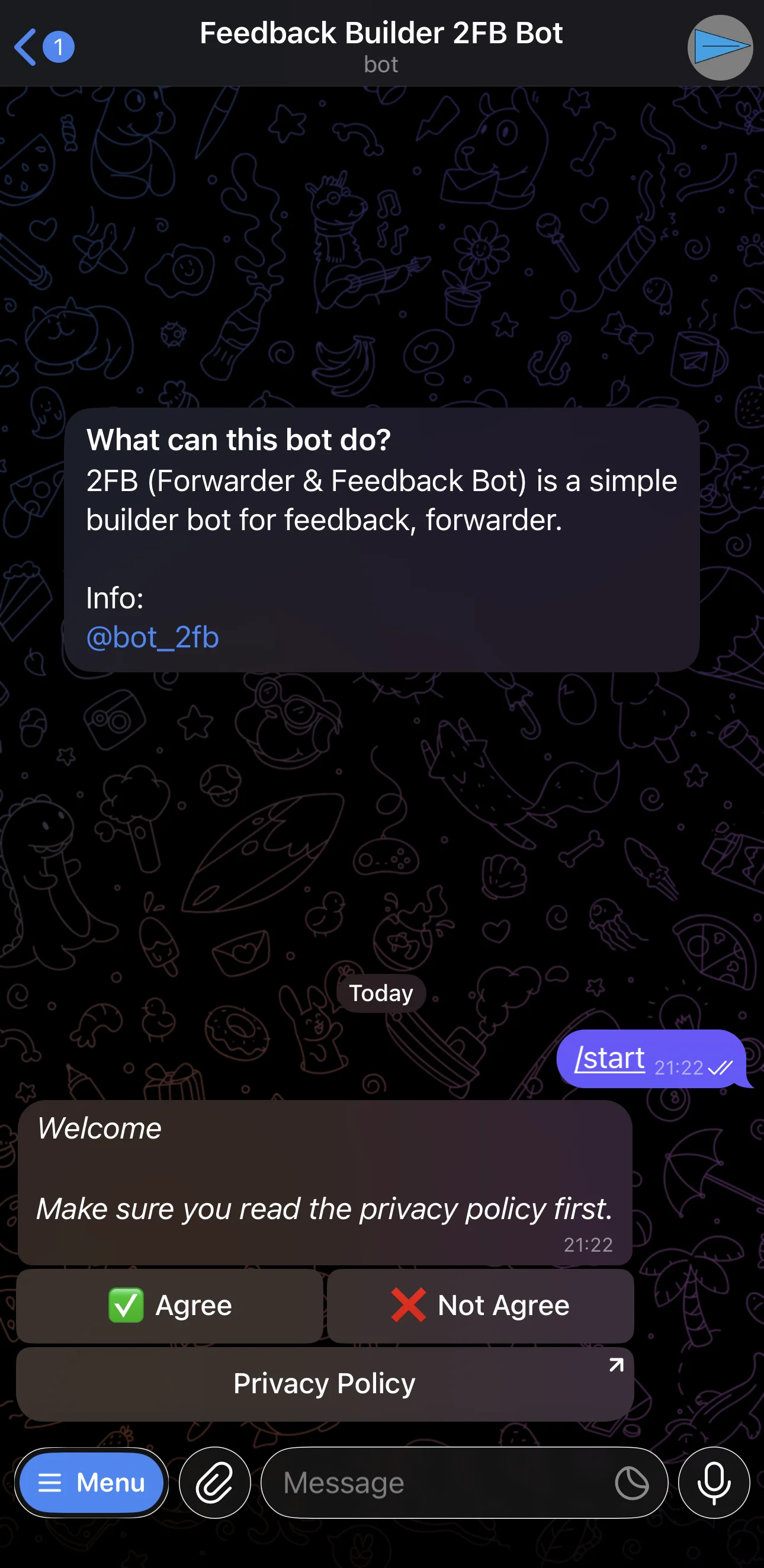 Feedback Builder 2FB Bot — Превью 1