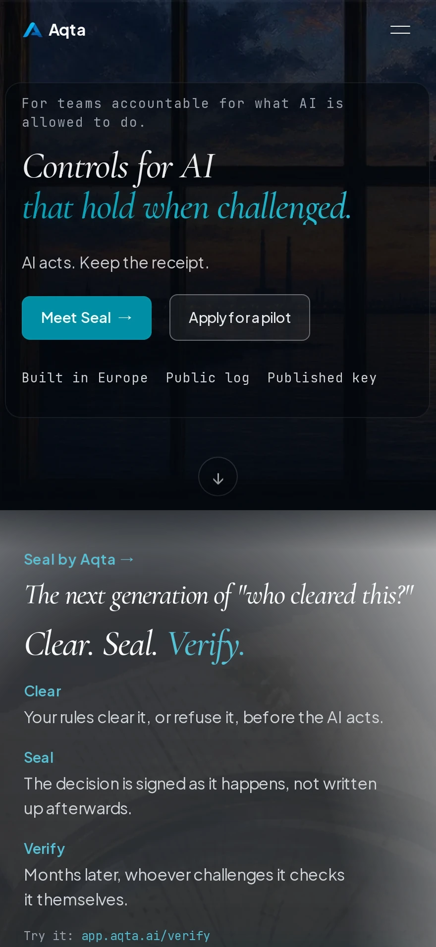 ai.aqta/seal — Preview 1