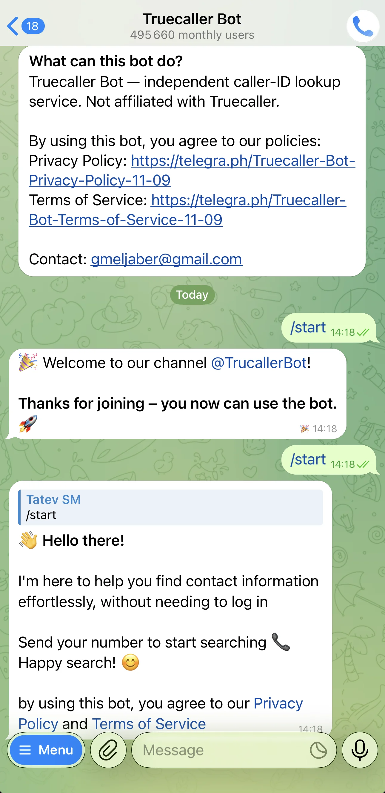 Truecaller Bot — Превью 3