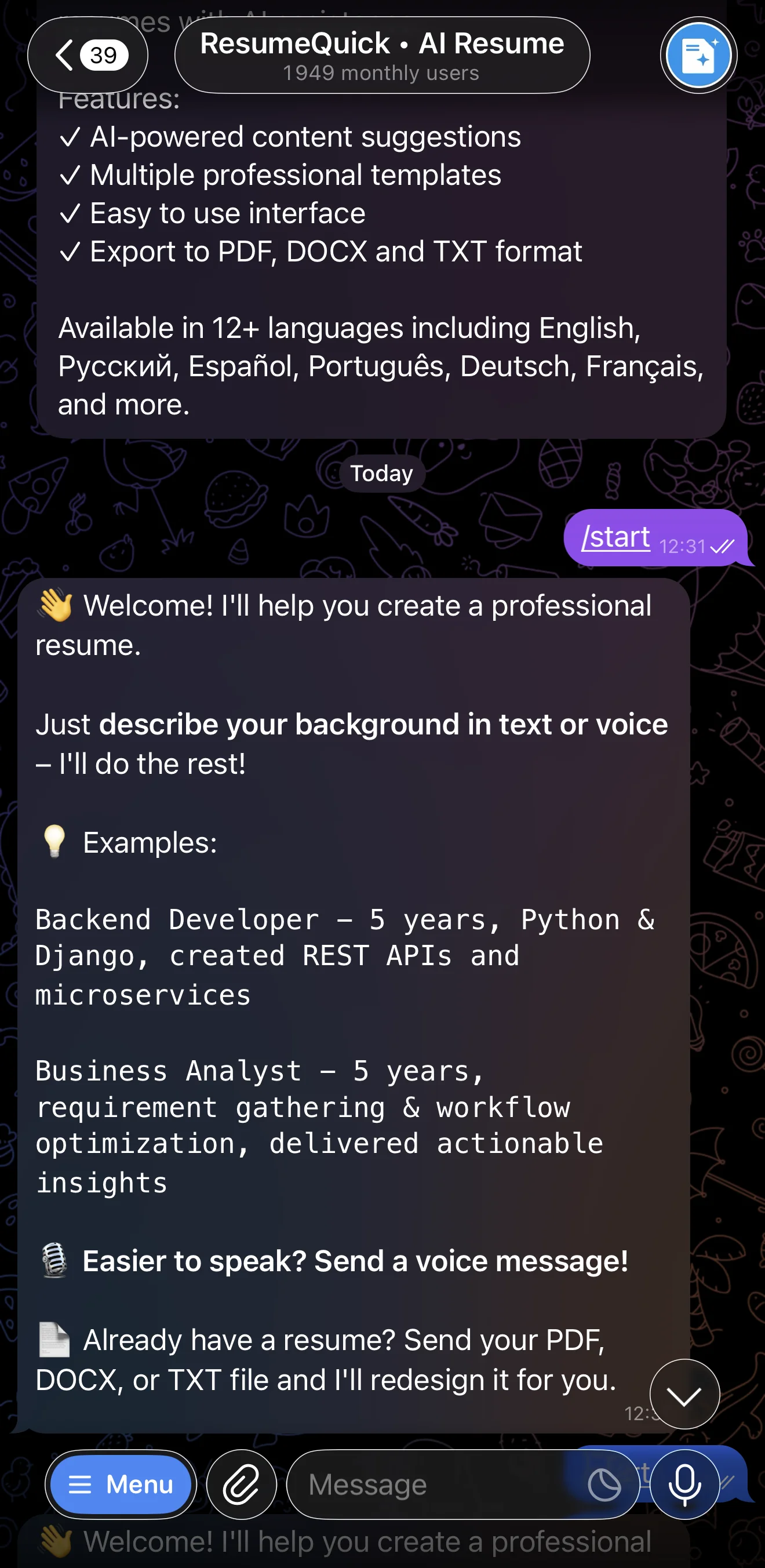 ResumeQuick • AI Resume — Preview 1