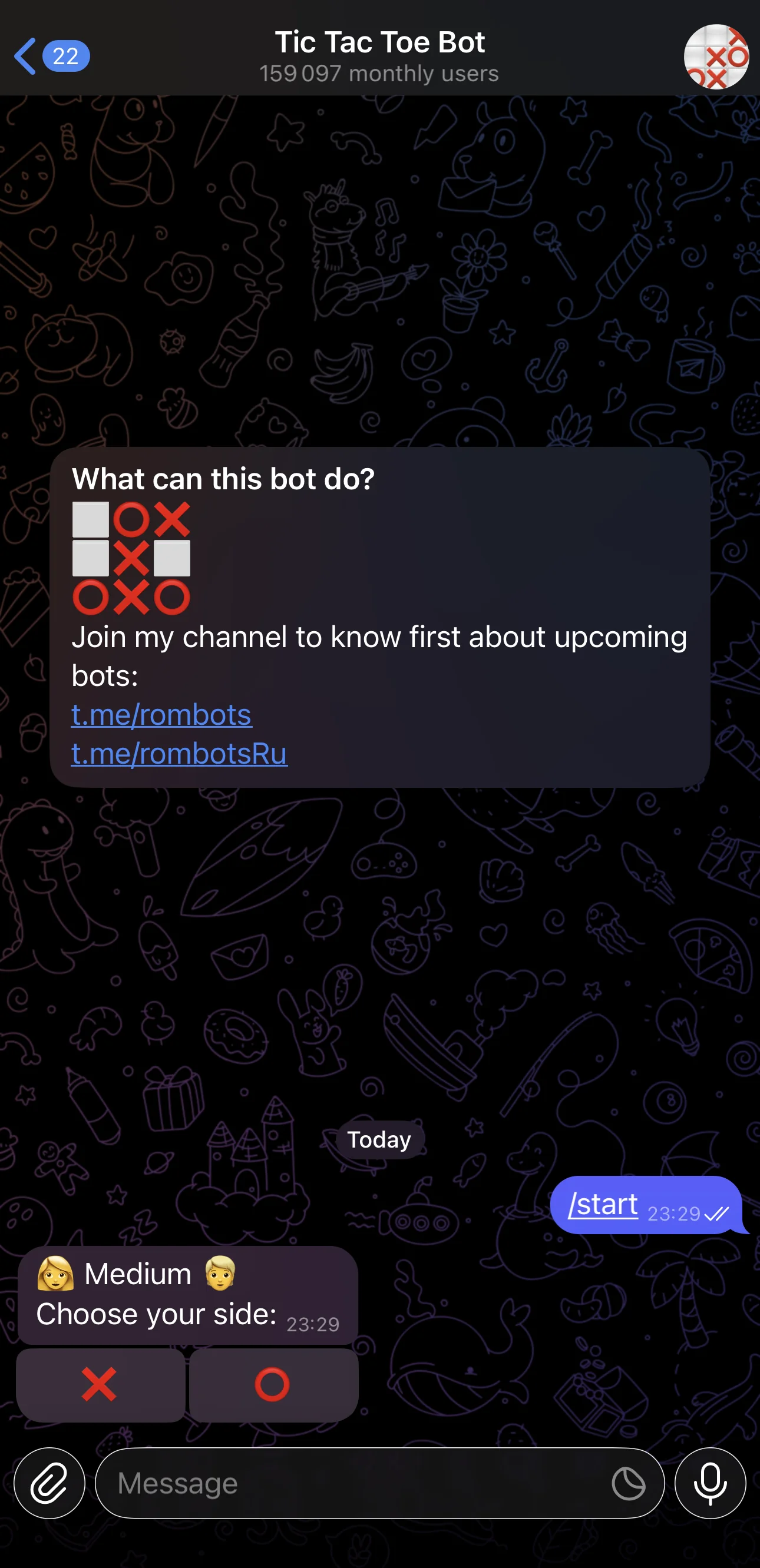 Tic Tac Toe Bot — Preview 1