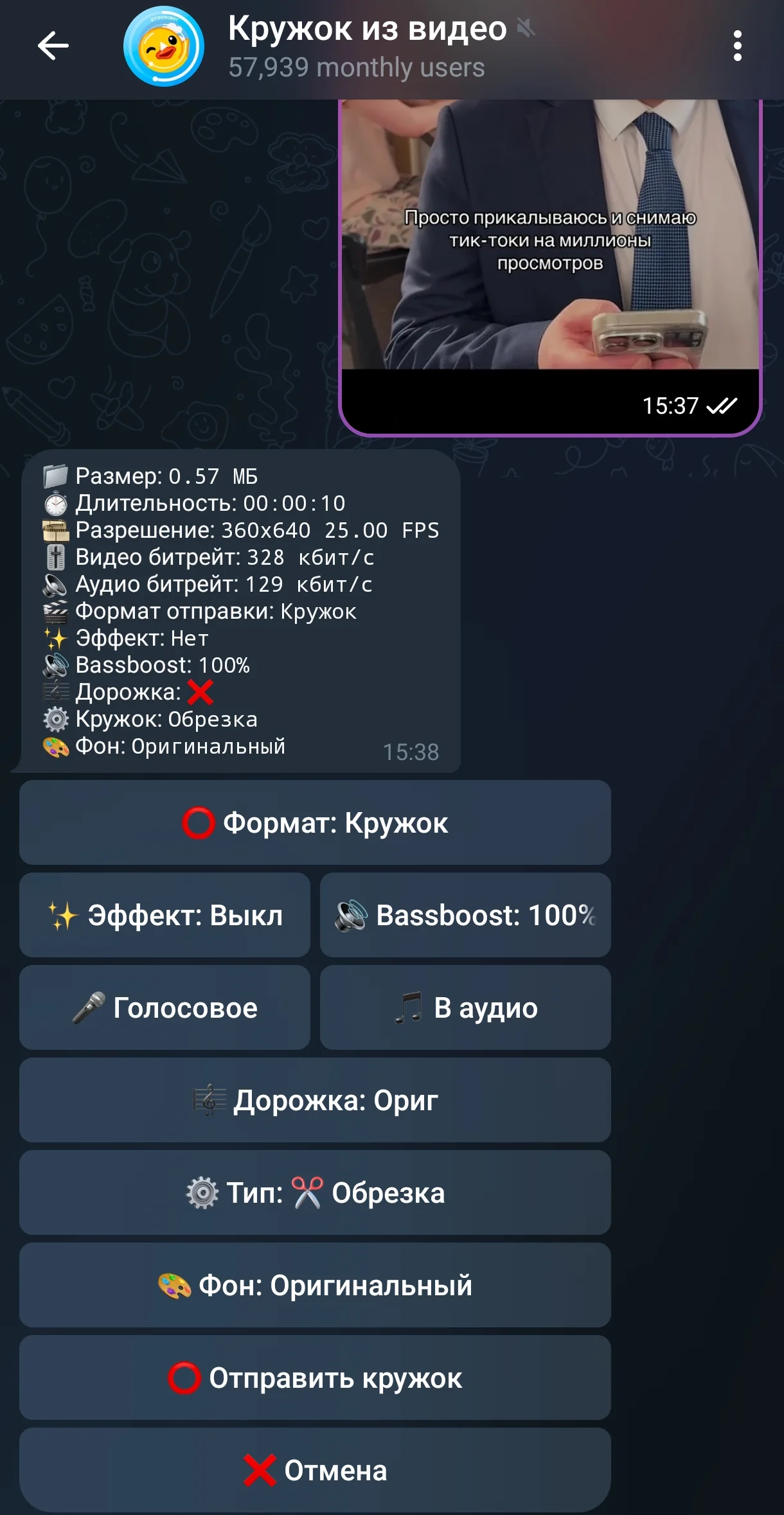 Кружок из видео — Превью 2