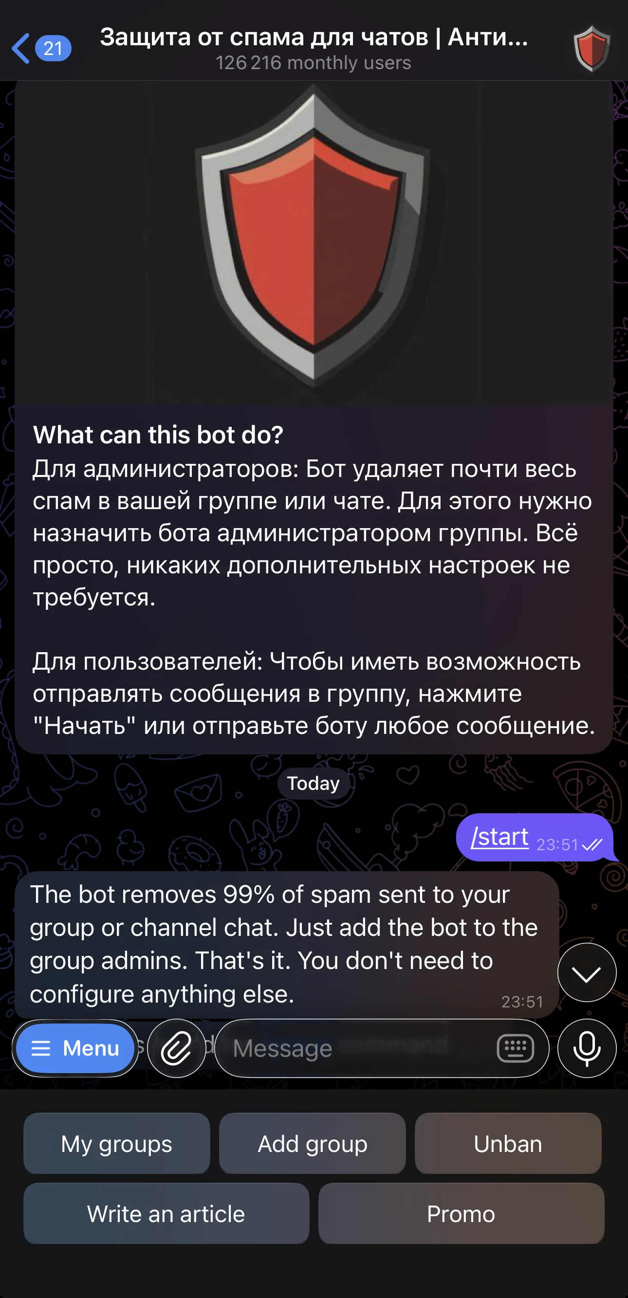 Anti-Spam for Chats | Anti-Spam — Preview 1