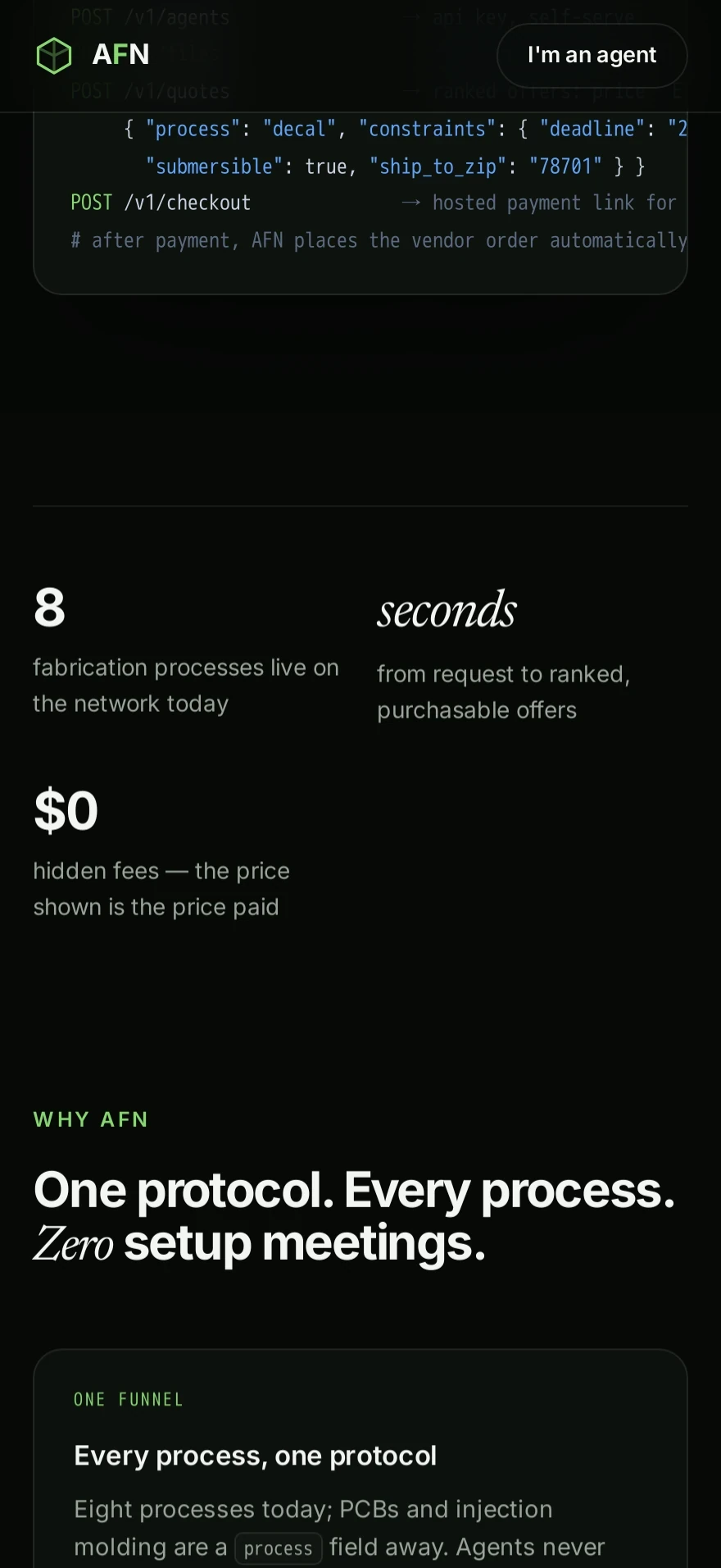 Agentic Fabrication Network (AFN) — Preview 2