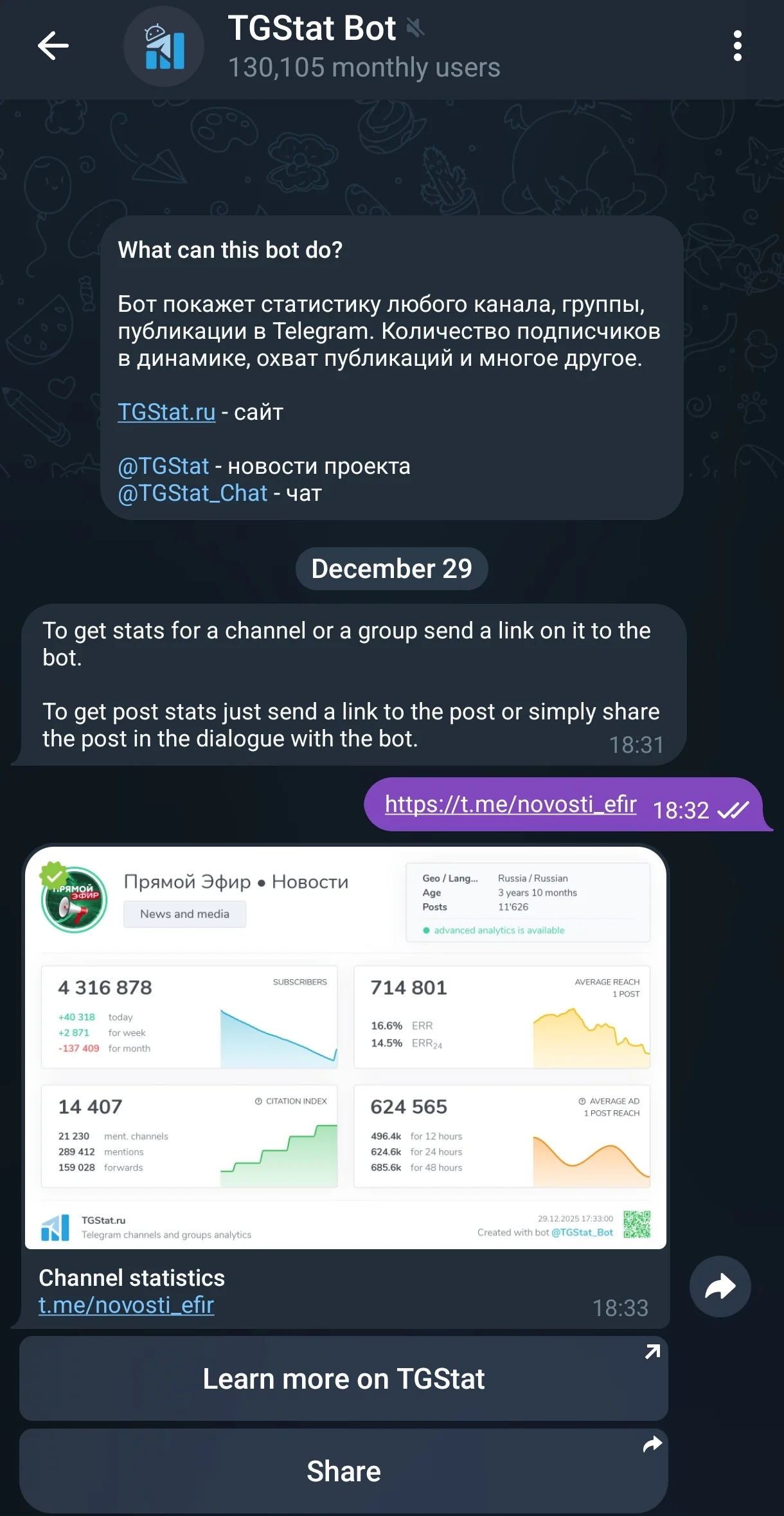 TGStat Bot — Preview 1