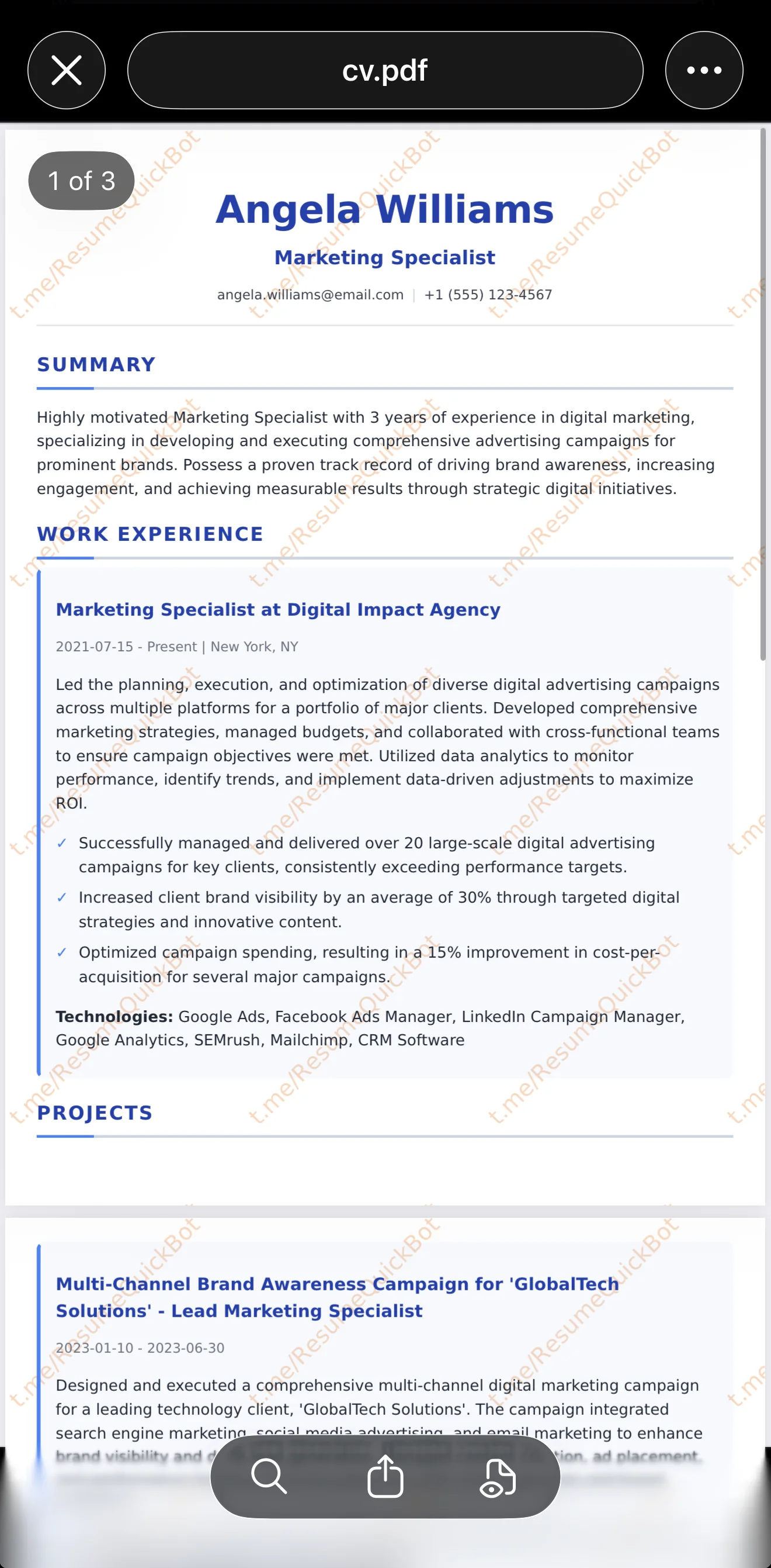 ResumeQuick • AI Resume — Preview 3