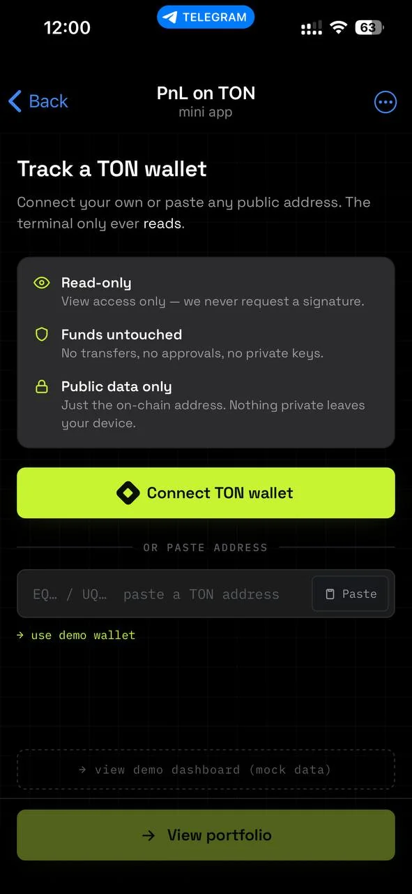 PnL on Ton — Pratinjau 1