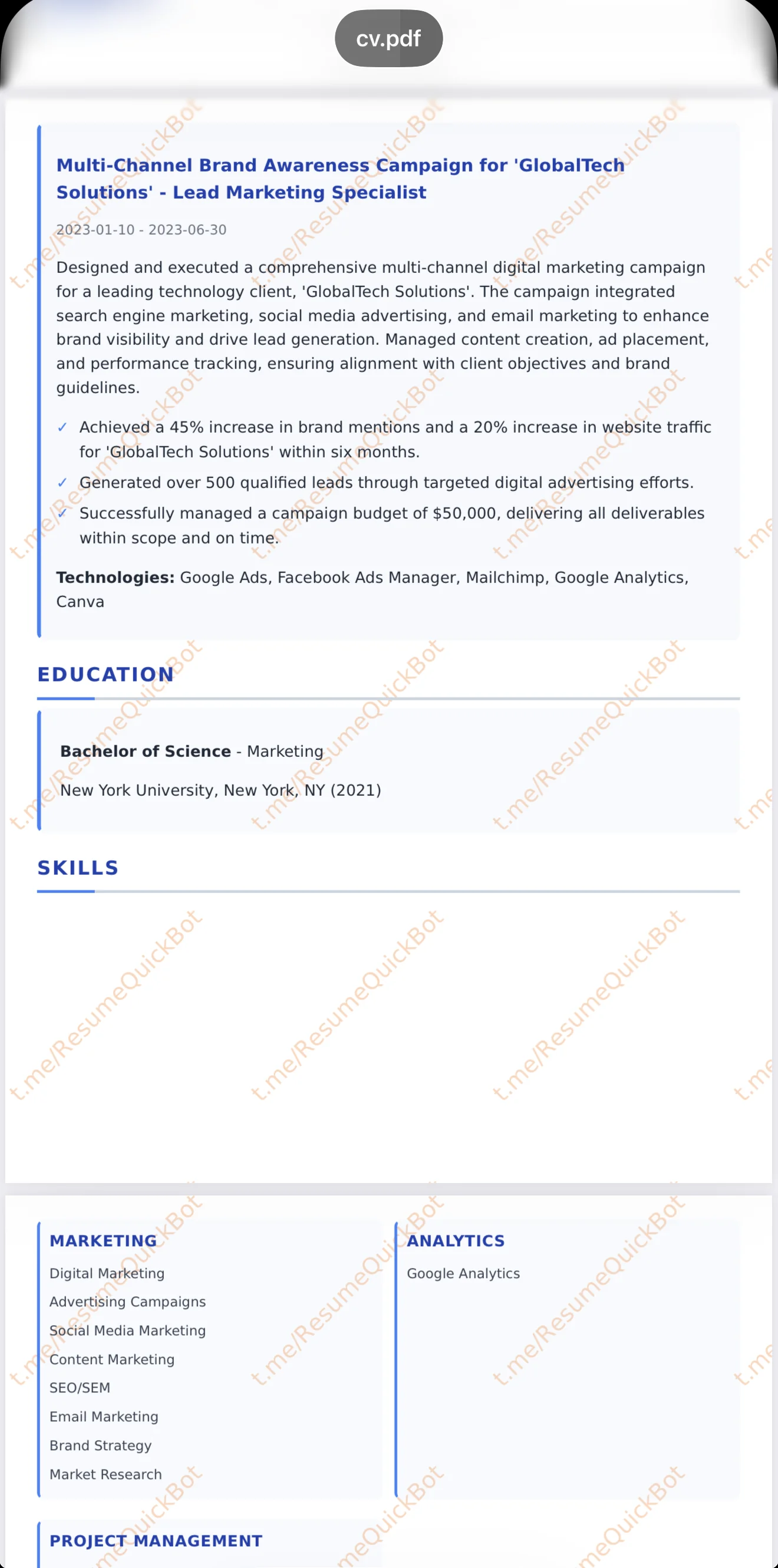 ResumeQuick • AI Resume — Preview 4