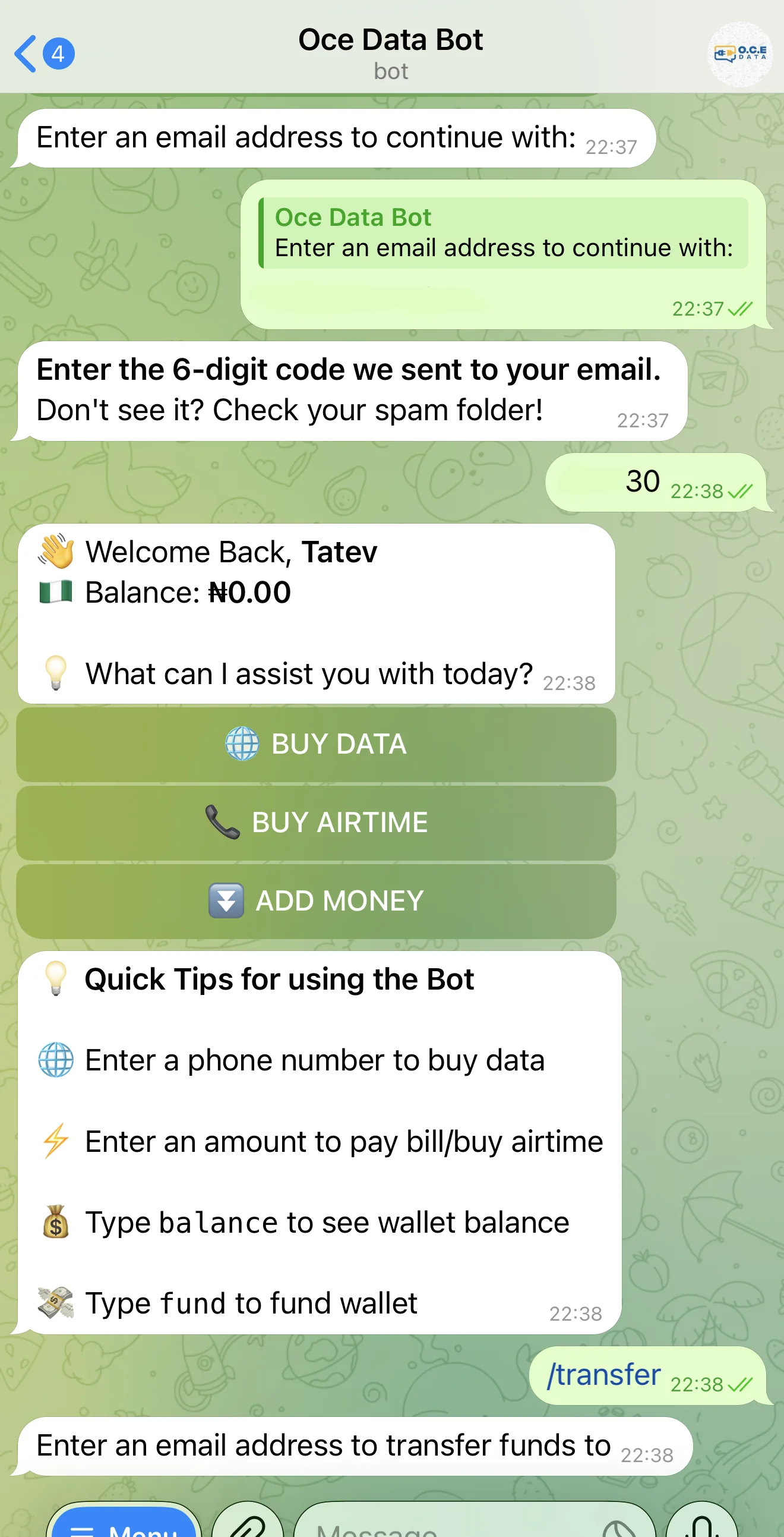 Oce Data Bot — Preview 3