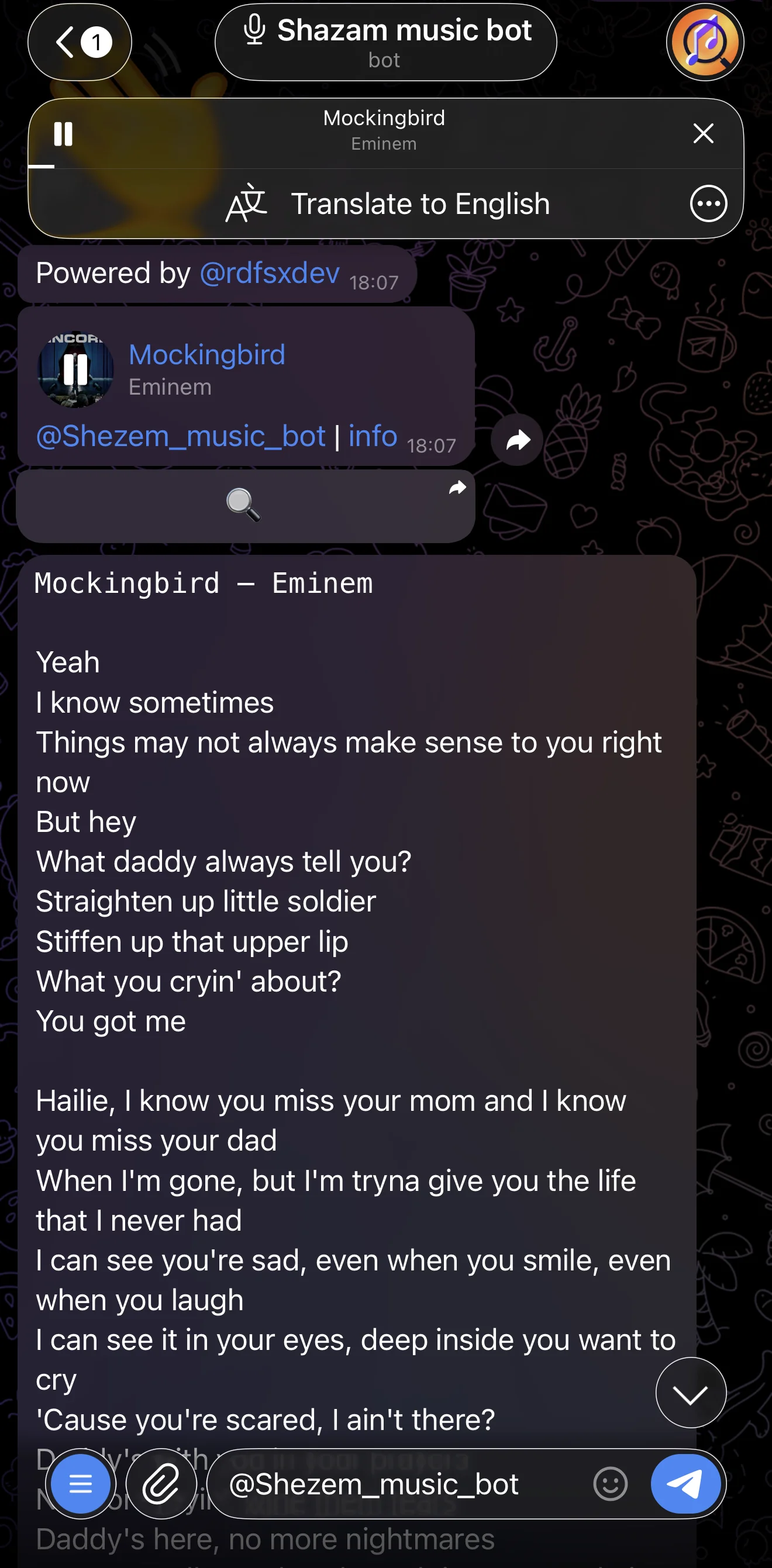 🎤 Shazam music bot — Preview 3