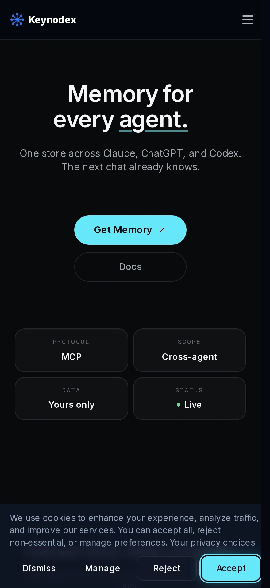 Keynodex Memory — Preview 1