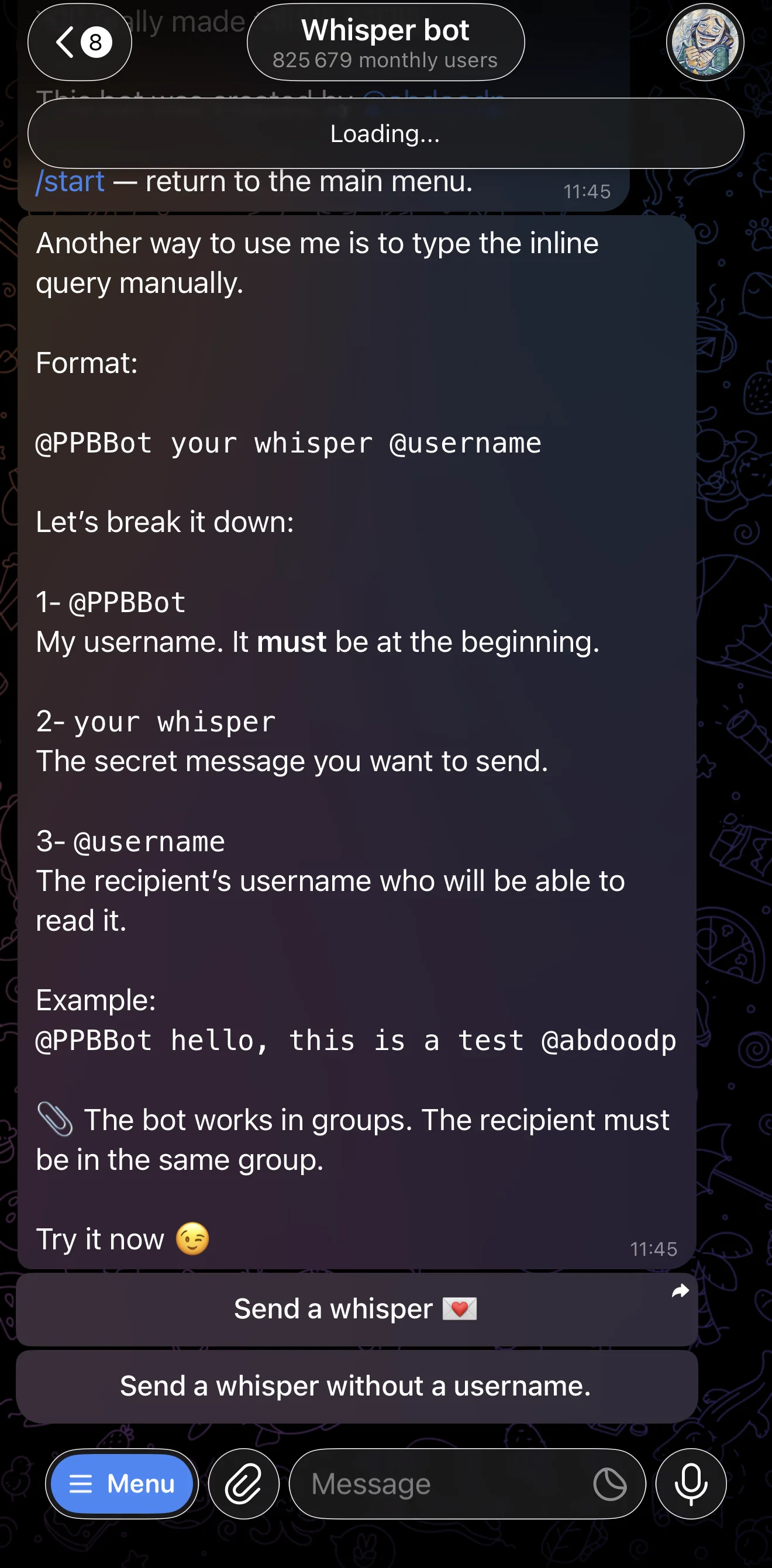 Whisper bot — Preview 2