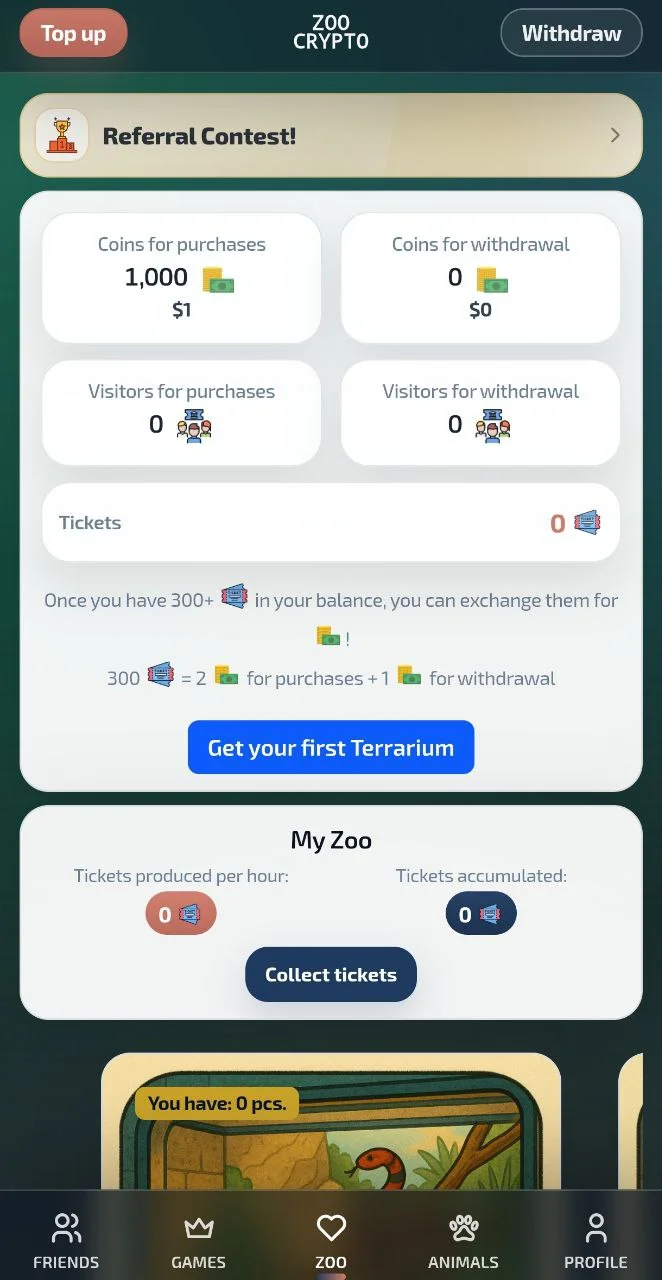 Zoo Crypto Game — Preview 1