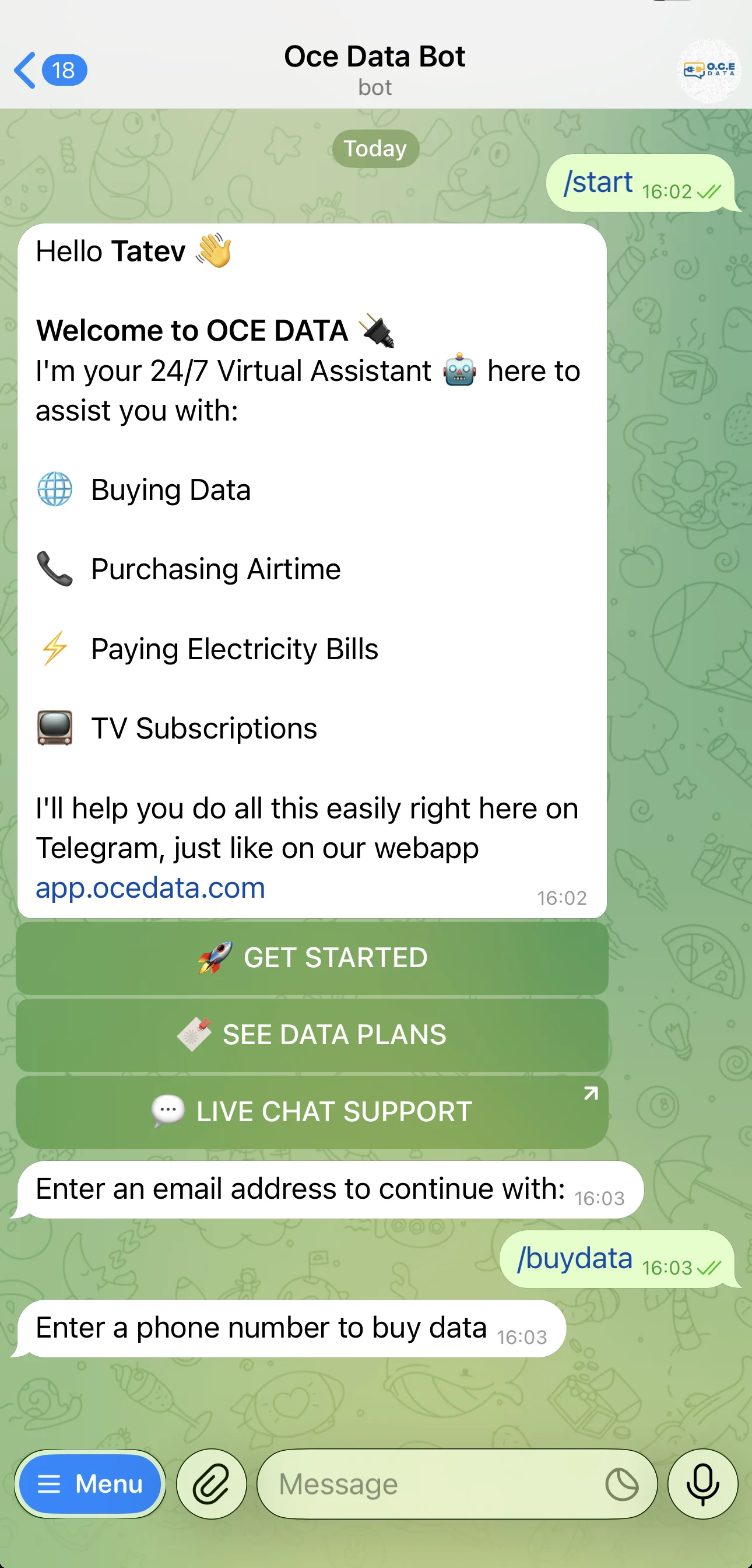 Oce Data Bot — Preview 2